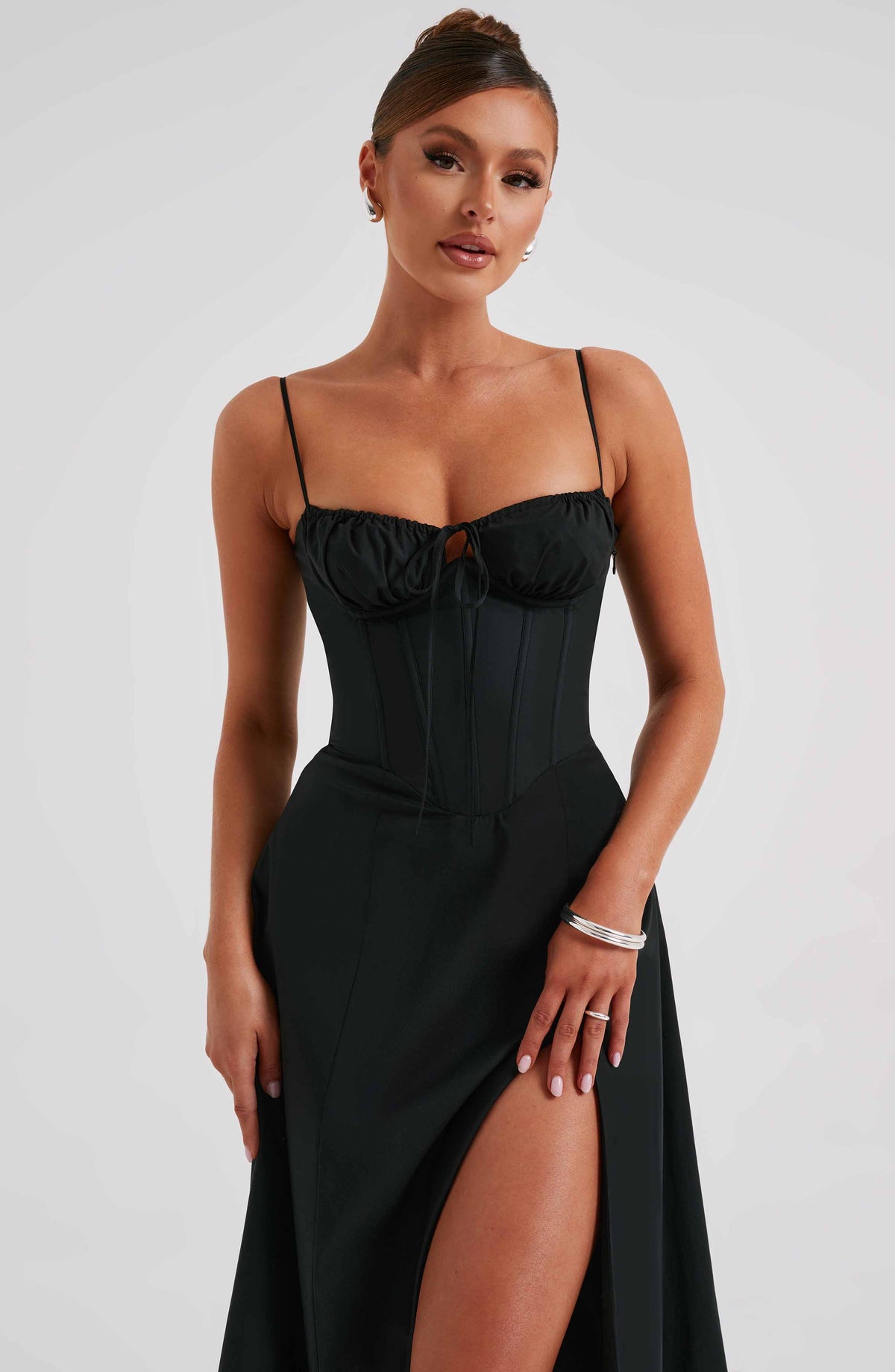 Deandra Midi Dress in Black