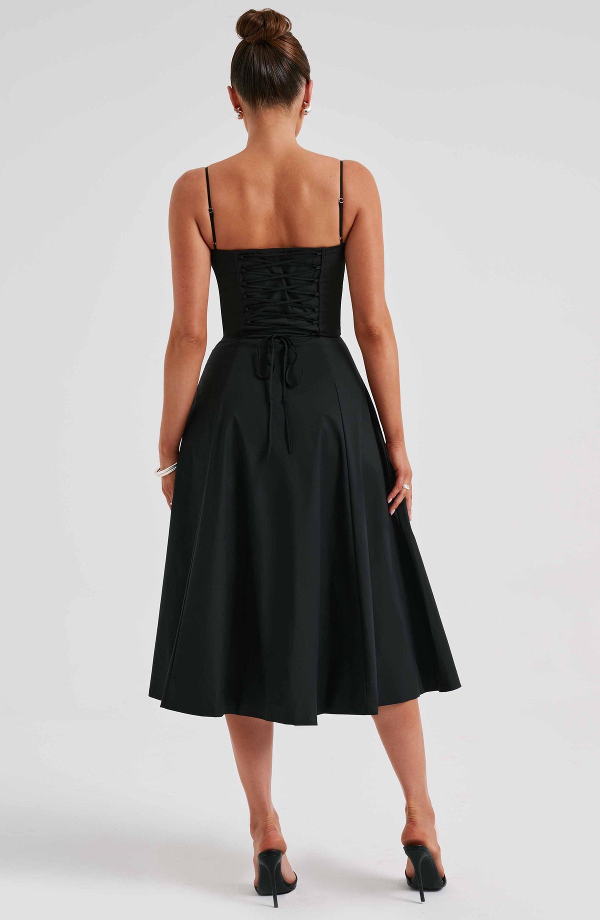 Deandra Midi Dress in Black