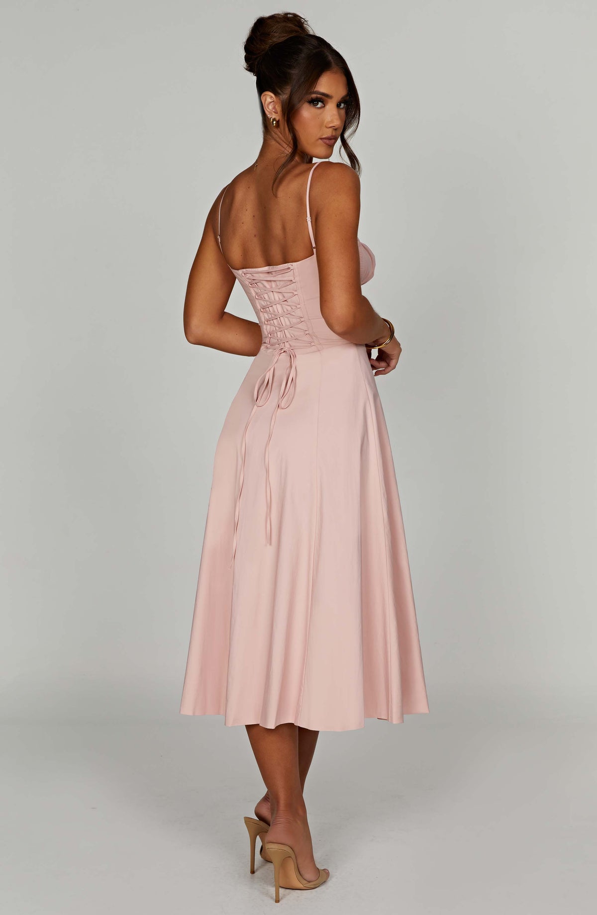 Deandra Midi Dress in Blush