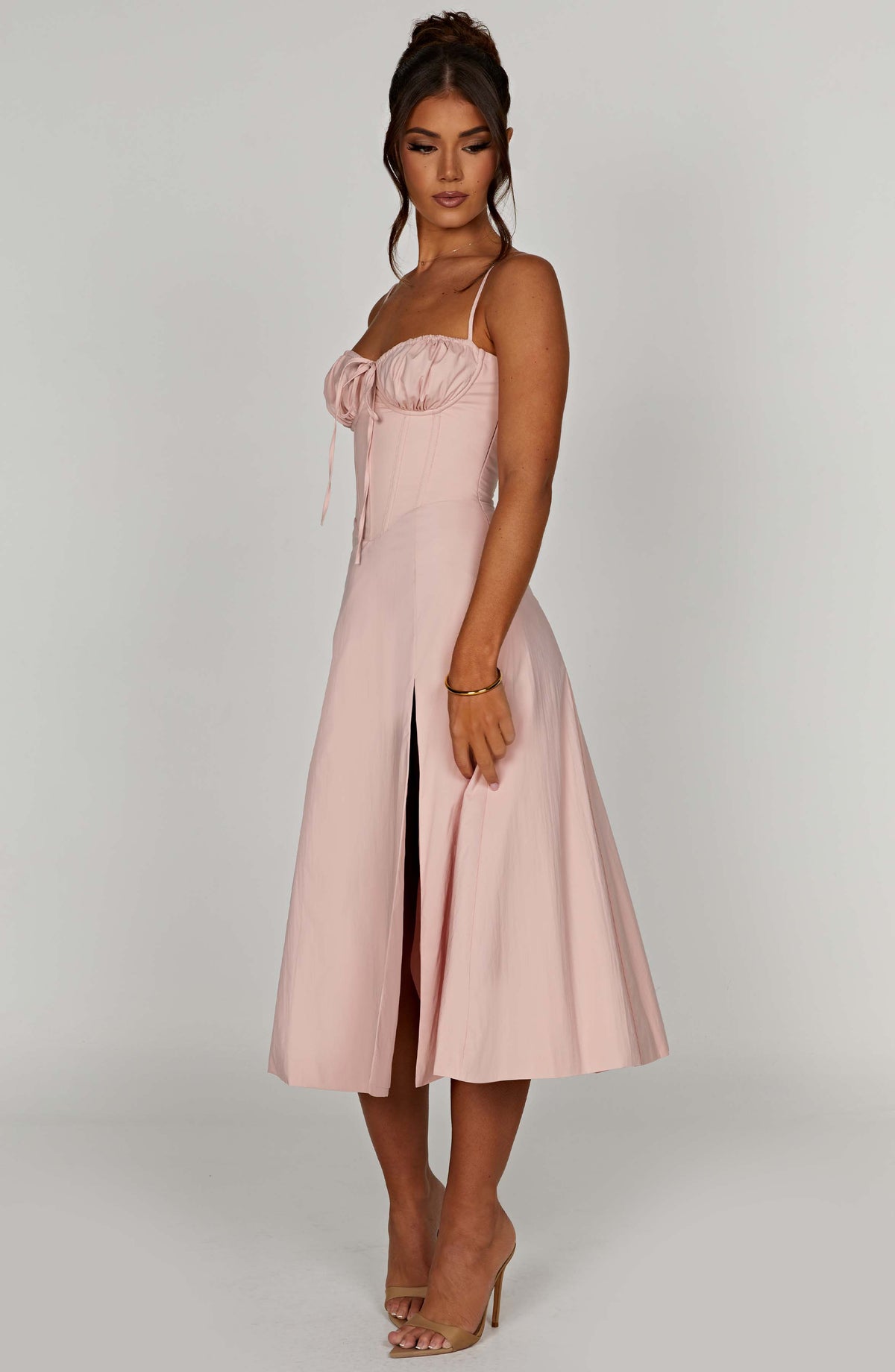 Deandra Midi Dress in Blush