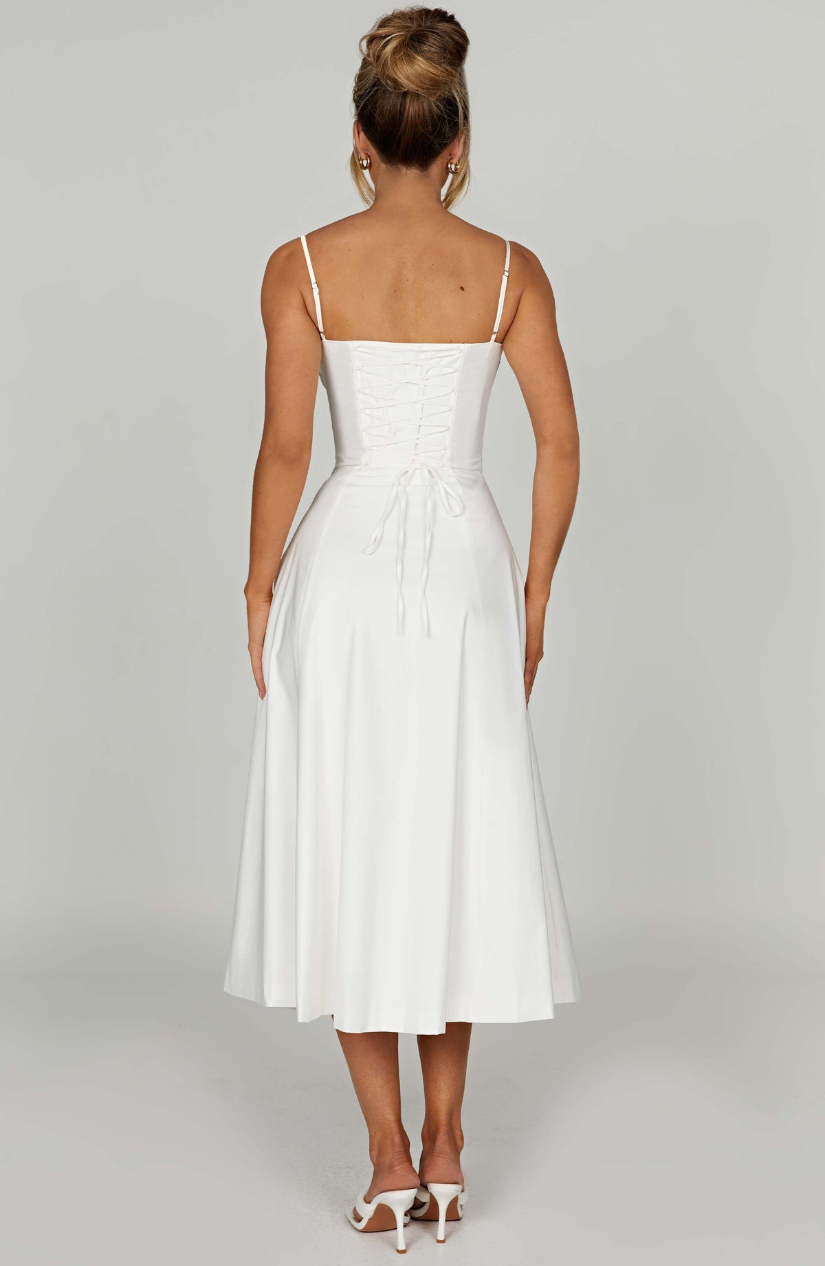 Deandra Midi Dress in Ivory