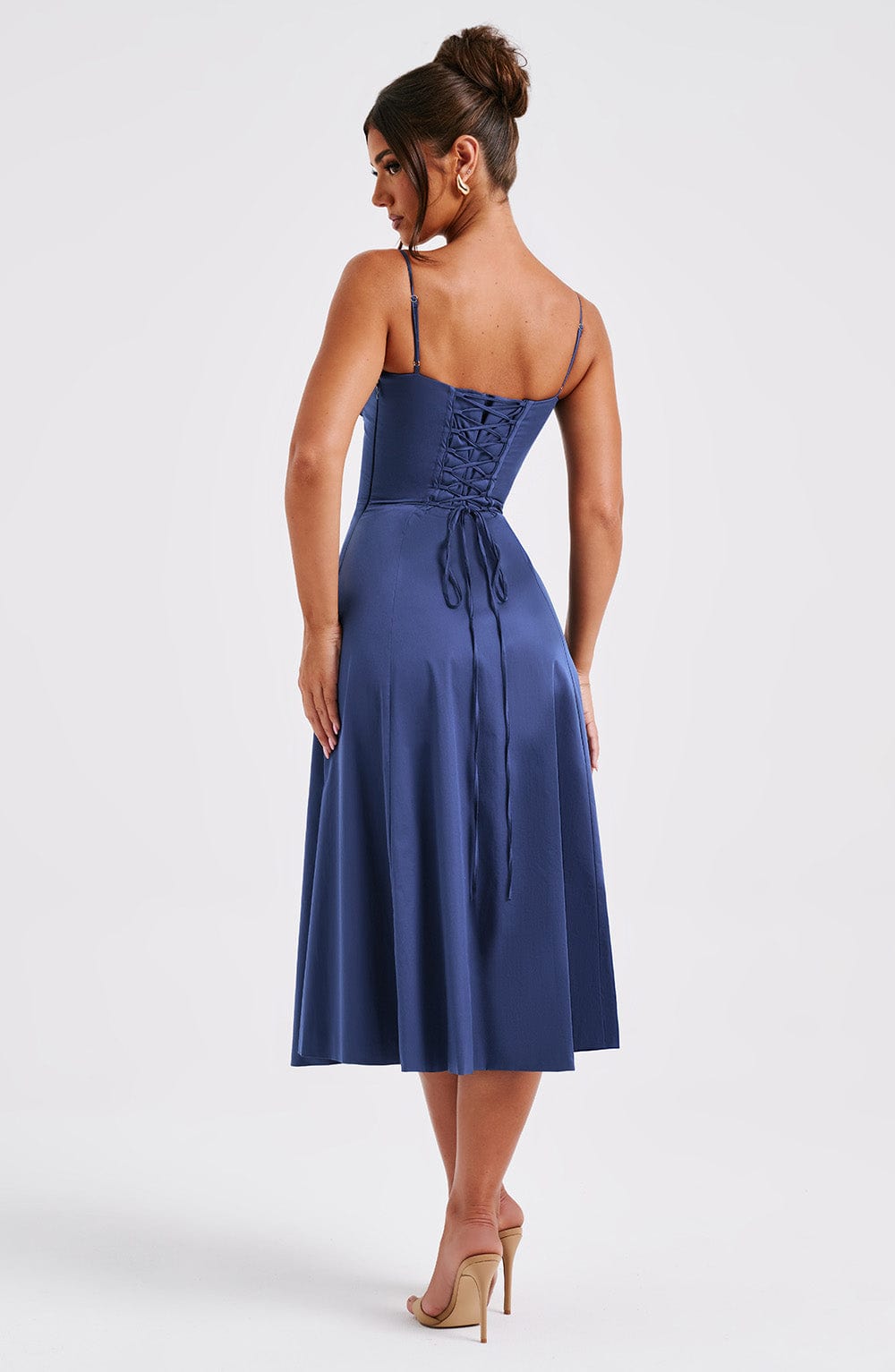 Deandra Midi Dress in Navy