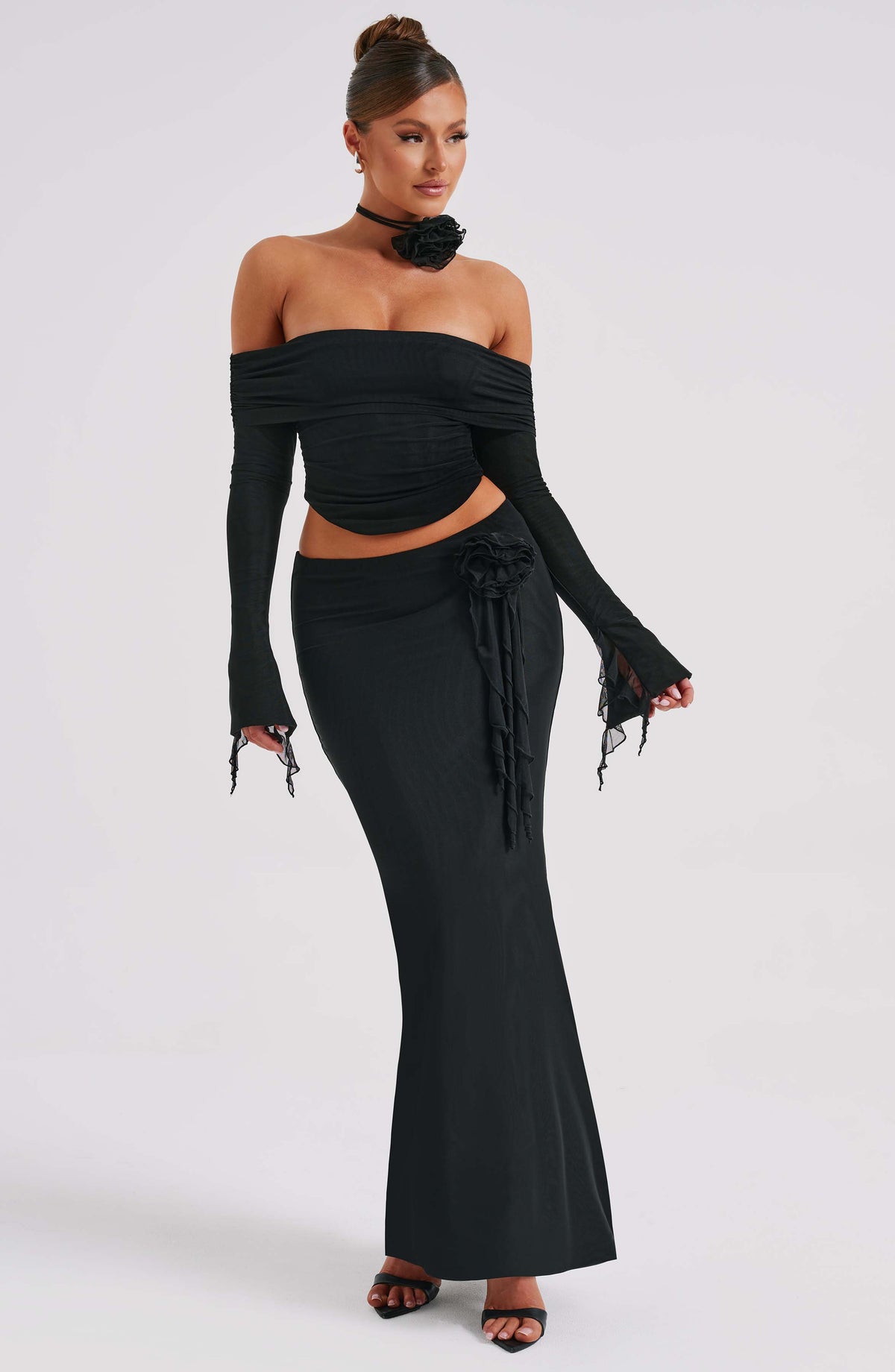 Deemara Maxi Skirt in Black