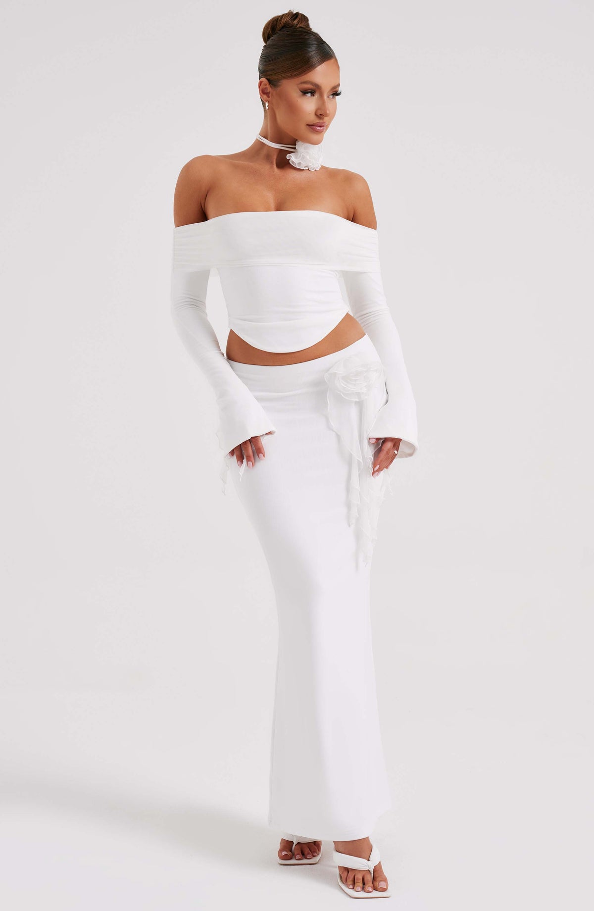 Deemara Maxi Skirt in Ivory