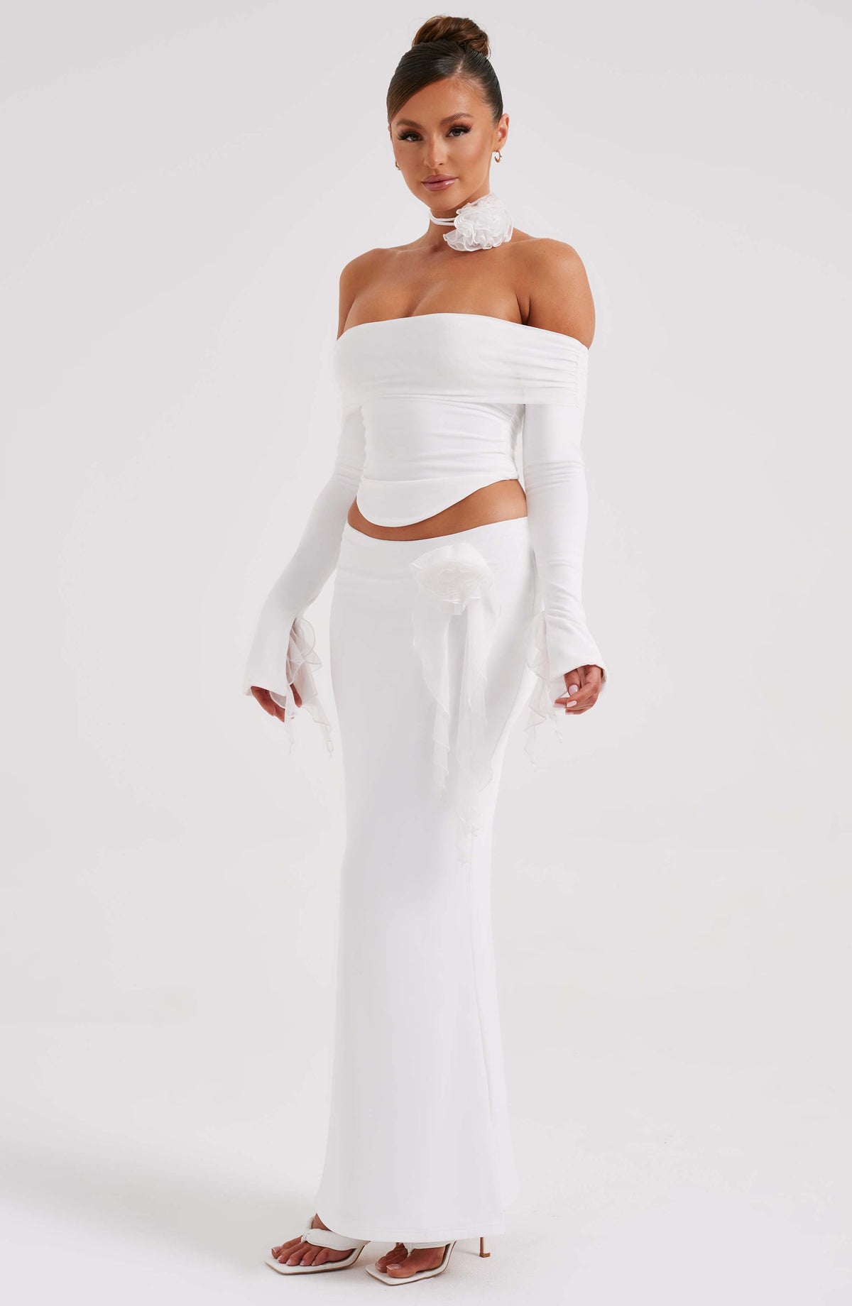 Deemara Maxi Skirt in Ivory