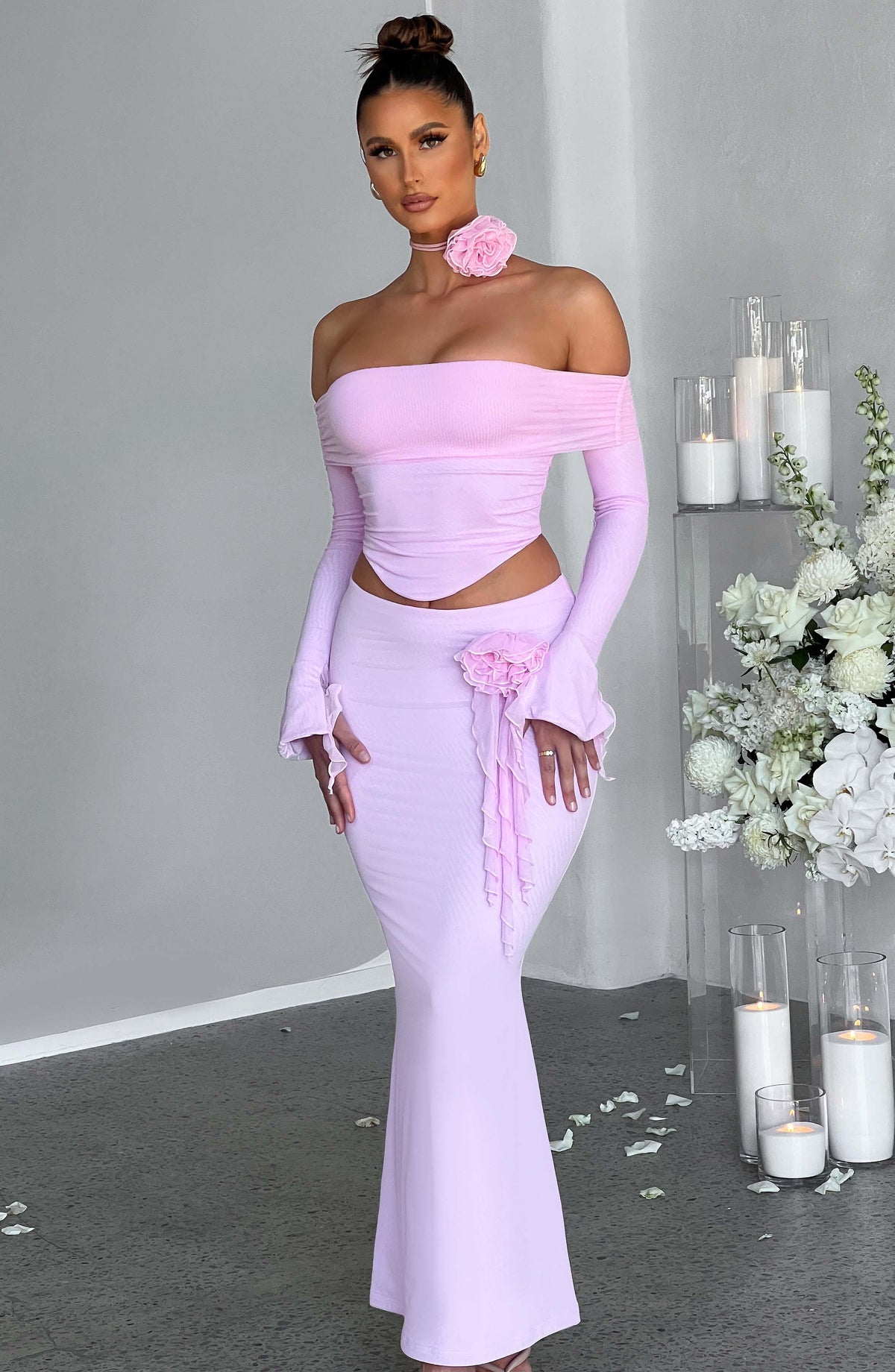 Deemara Maxi Skirt in Pink