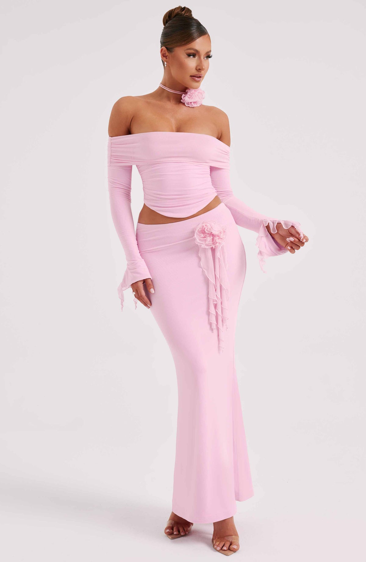 Deemara Maxi Skirt in Pink