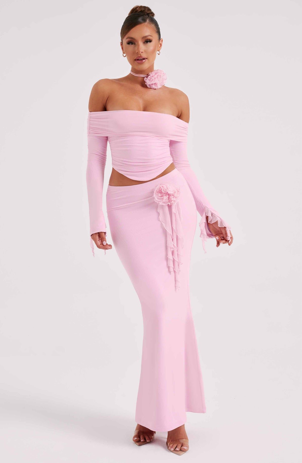 Deemara Maxi Skirt in Pink