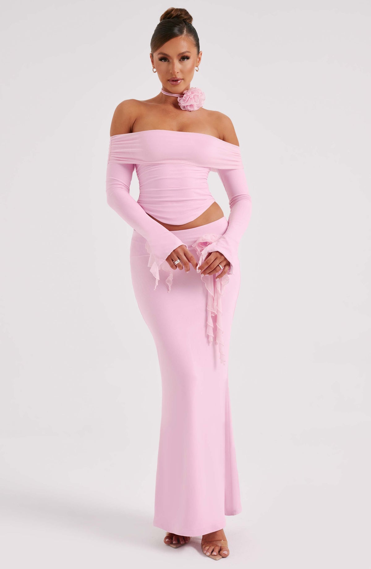 Deemara Maxi Skirt in Pink