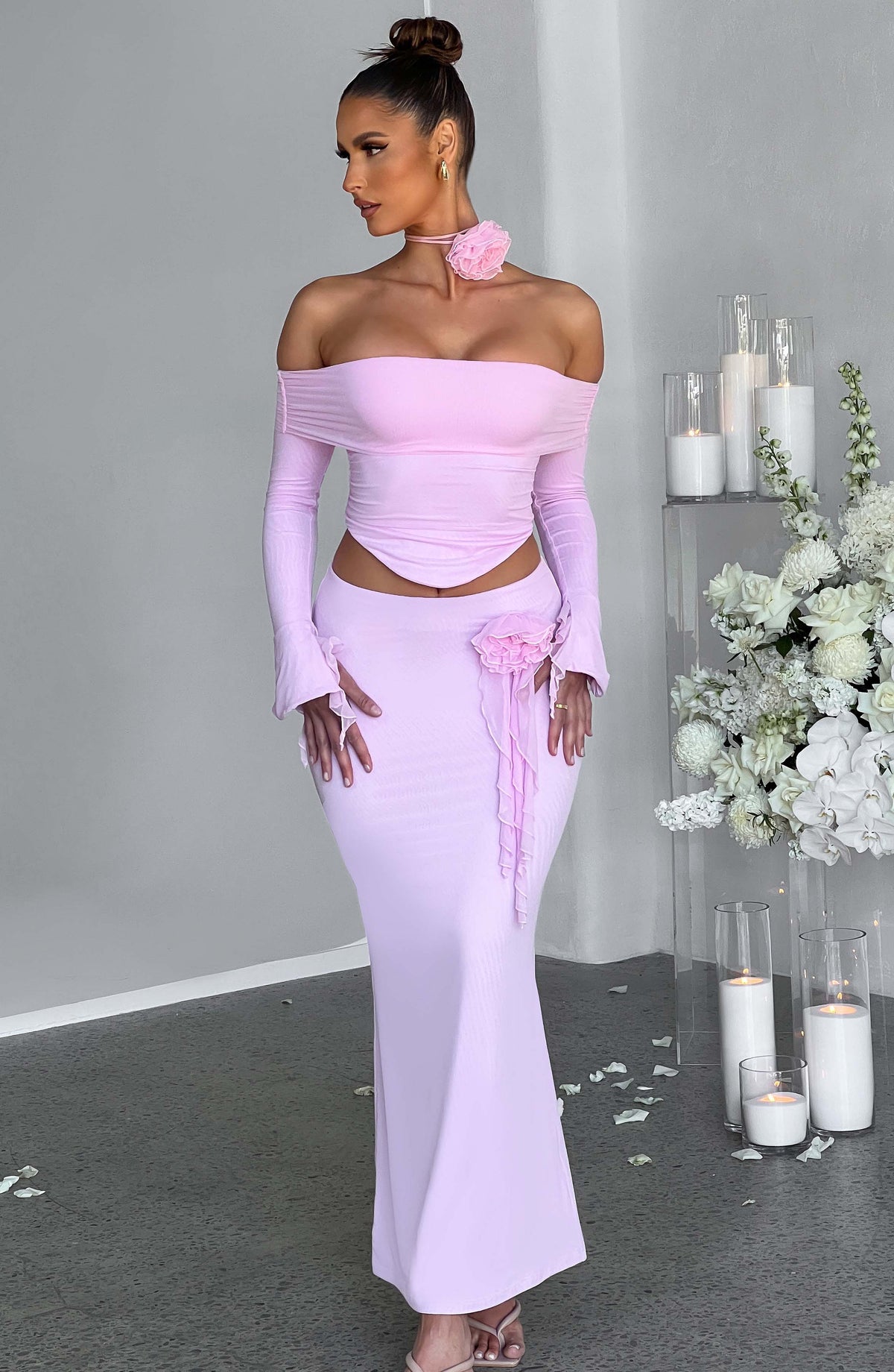 Deemara Maxi Skirt in Pink