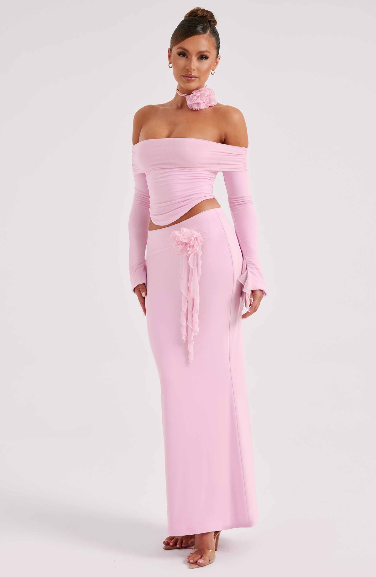 Deemara Maxi Skirt in Pink