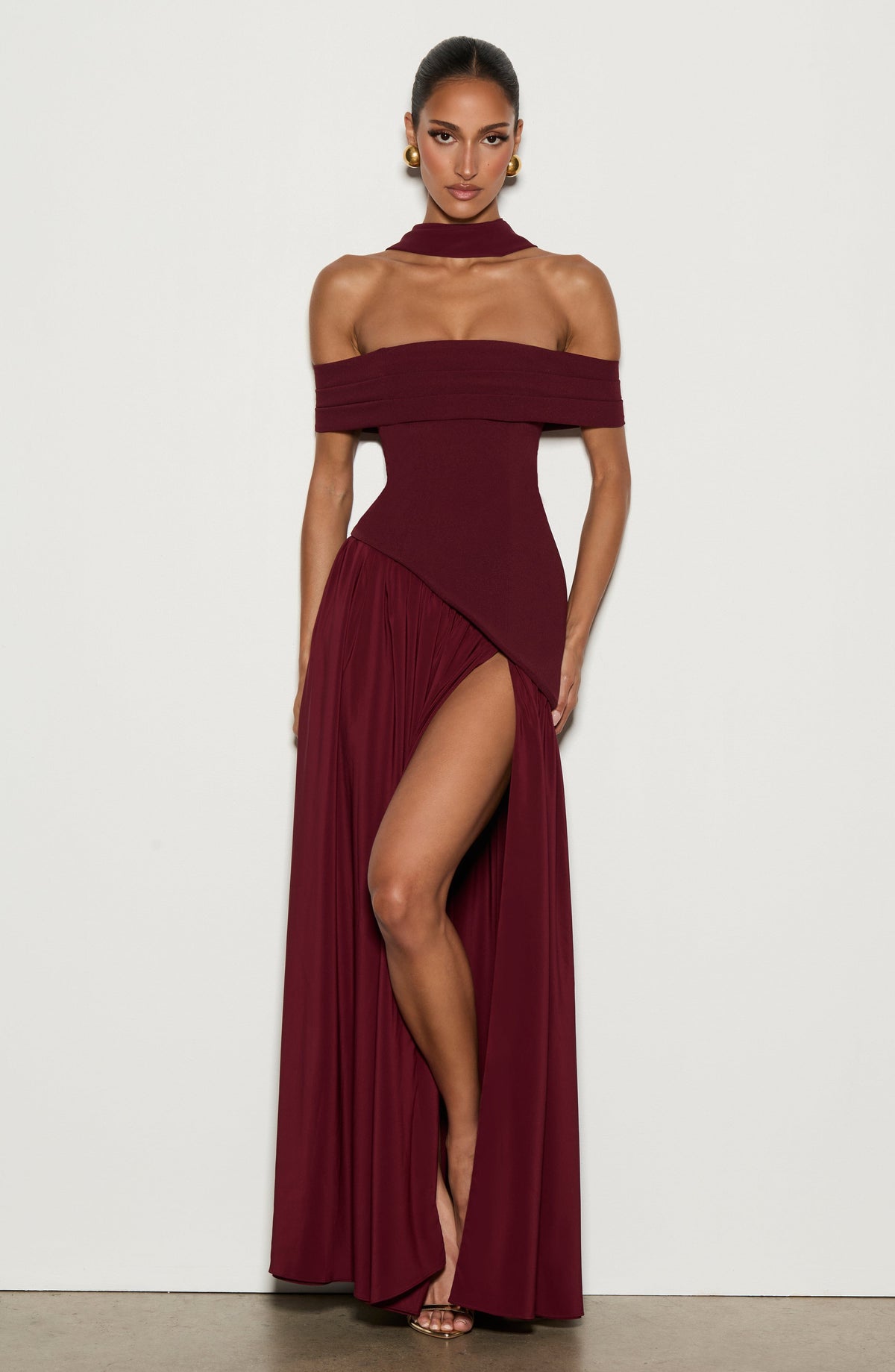 Delilia Maxi Dress in Cherry Lacquer