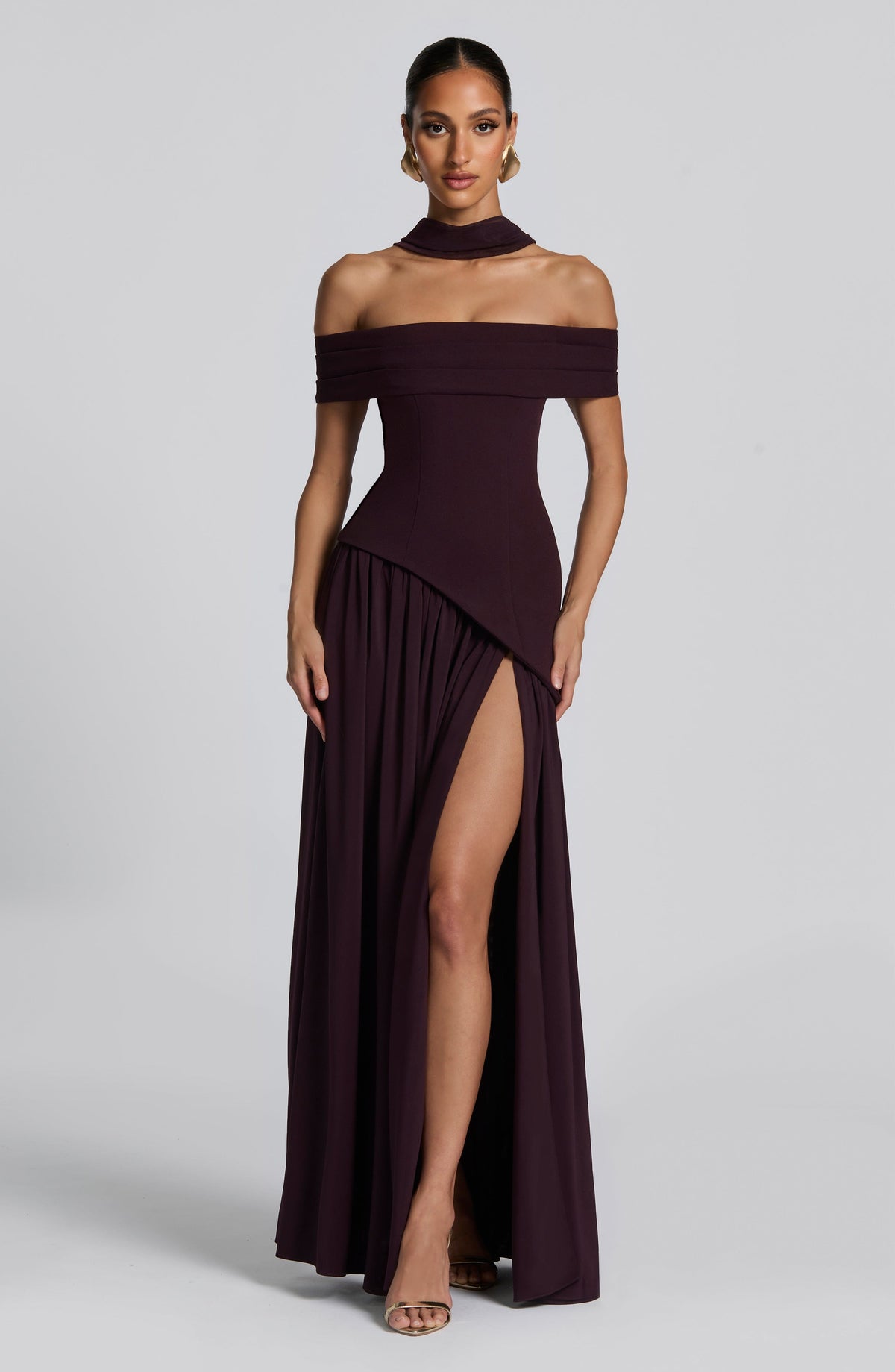 Delisha Maxi Dress in Plum