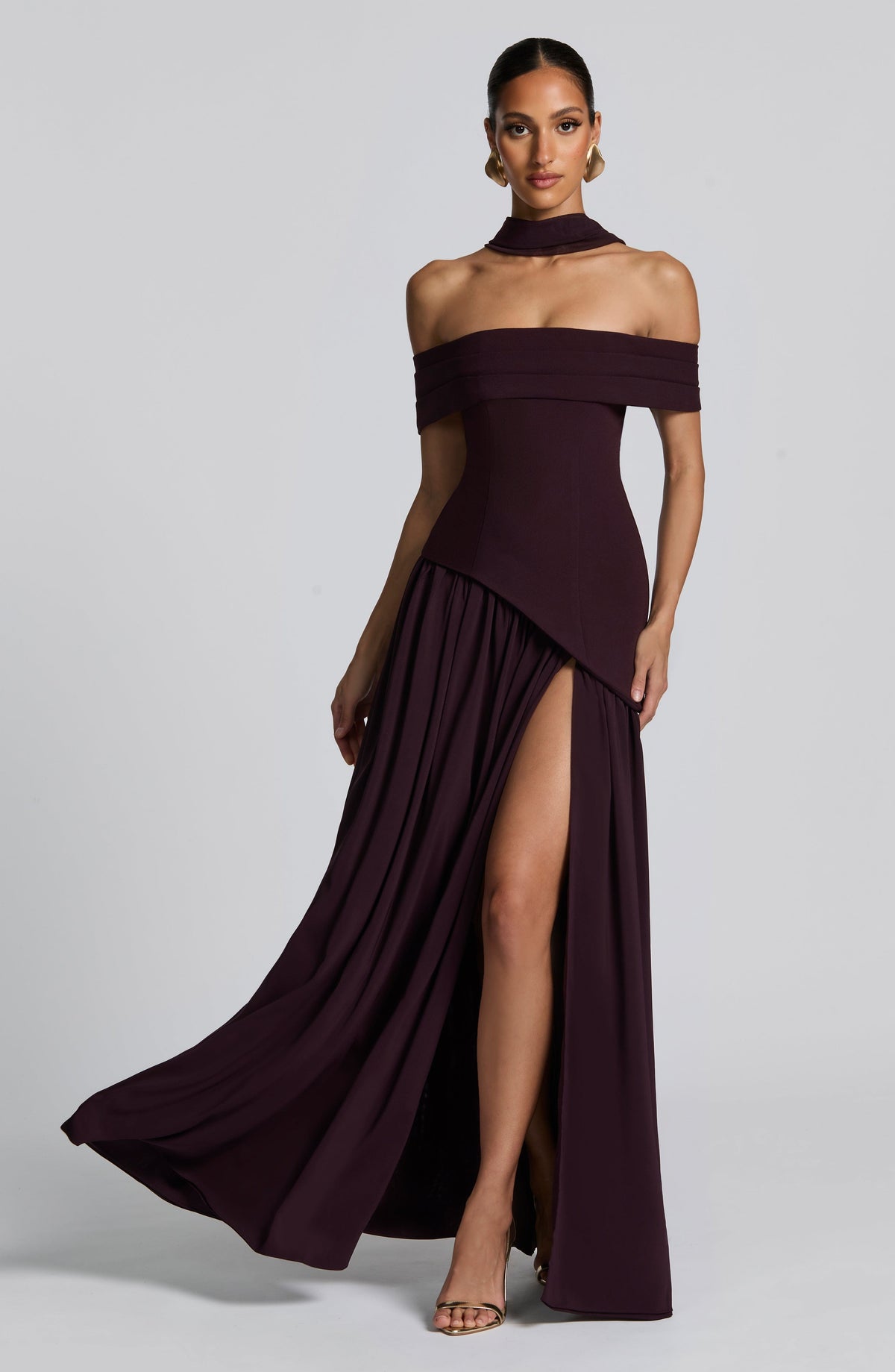 Delisha Maxi Dress in Plum