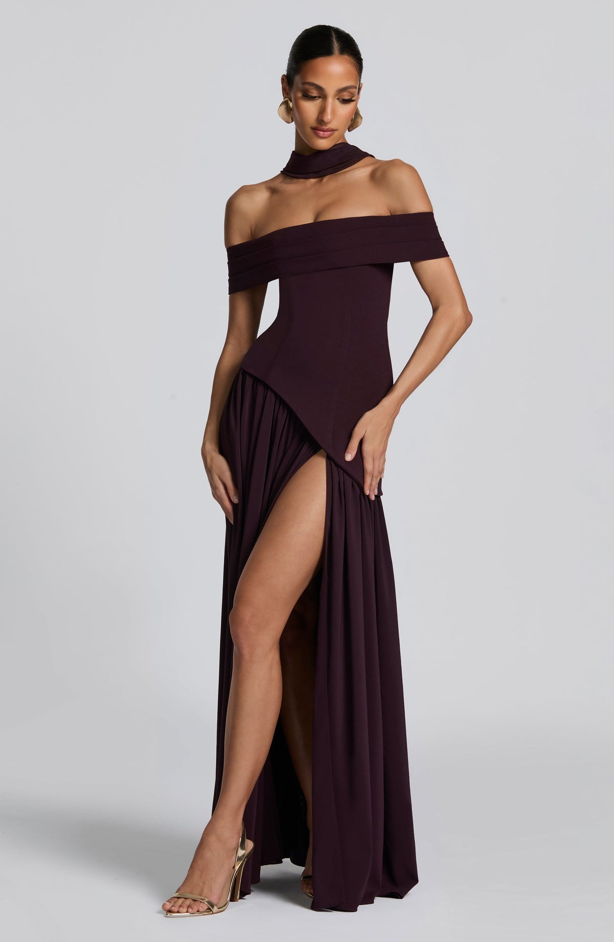 Delisha Maxi Dress in Plum