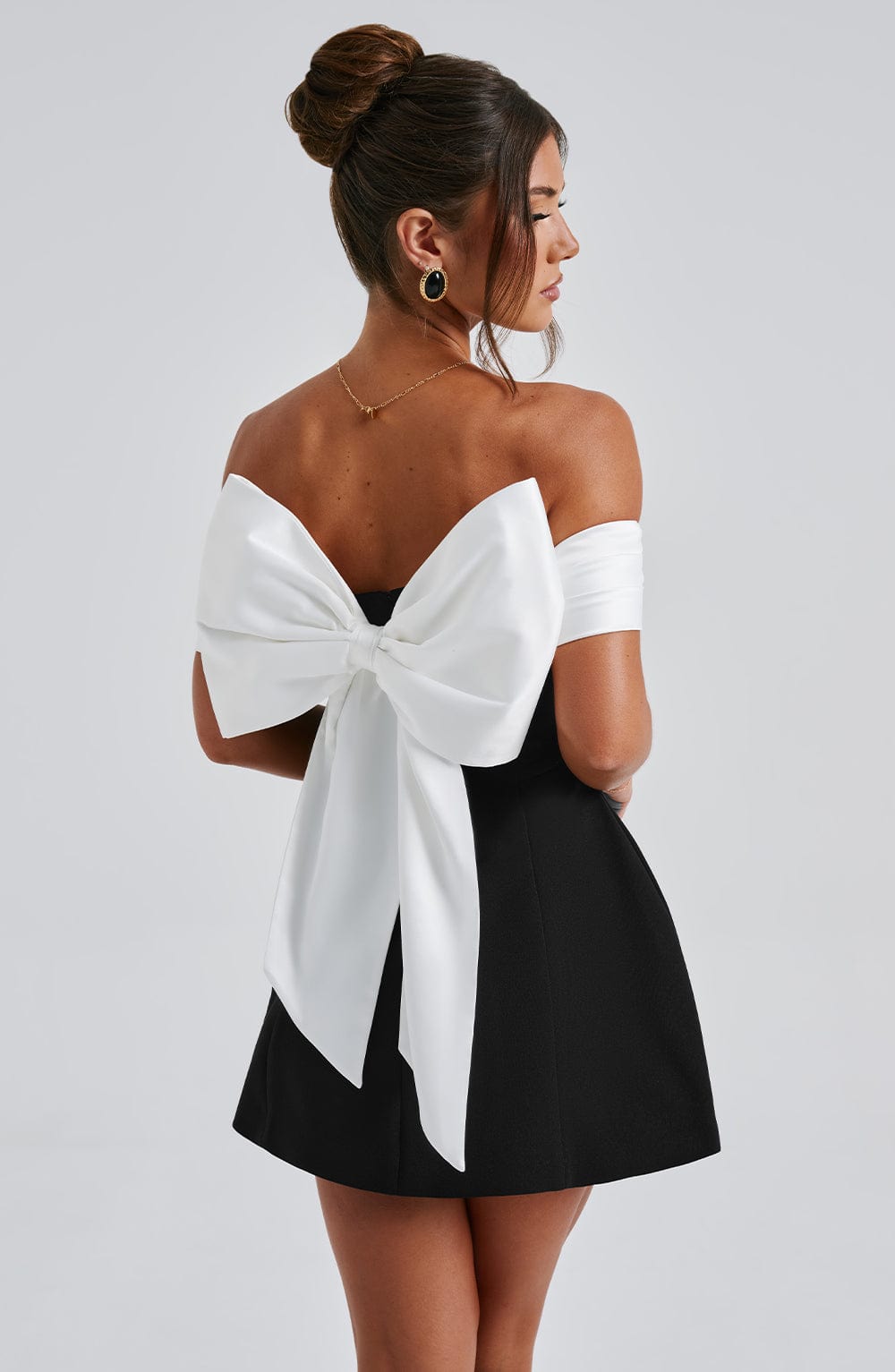 Deltara Mini Dress in Black/White