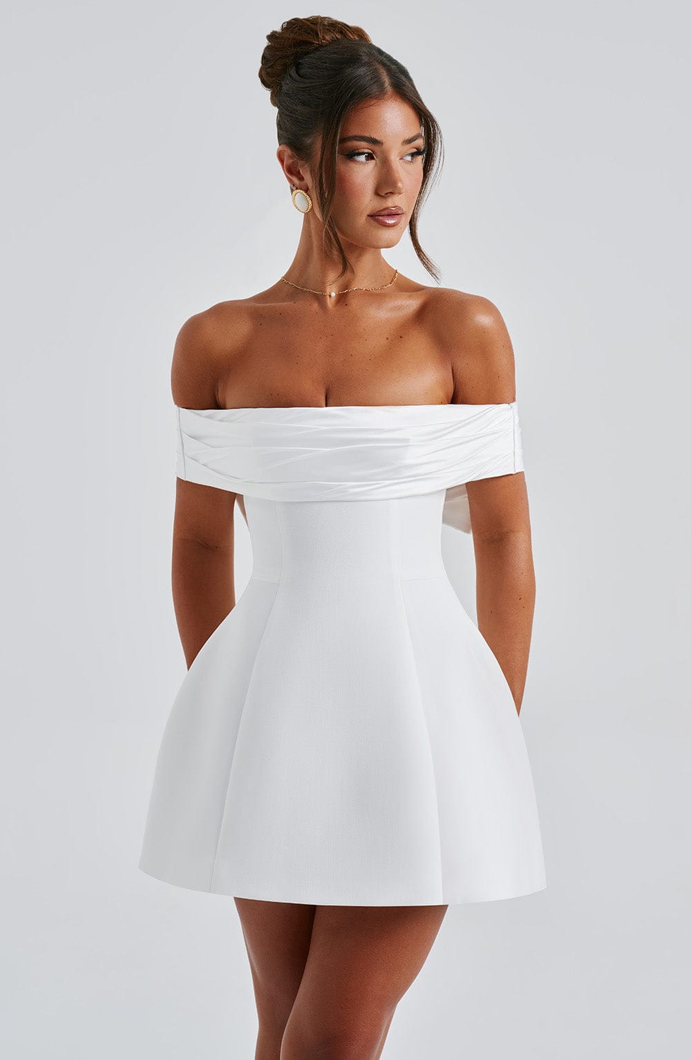 Deltara Mini Dress in Ivory