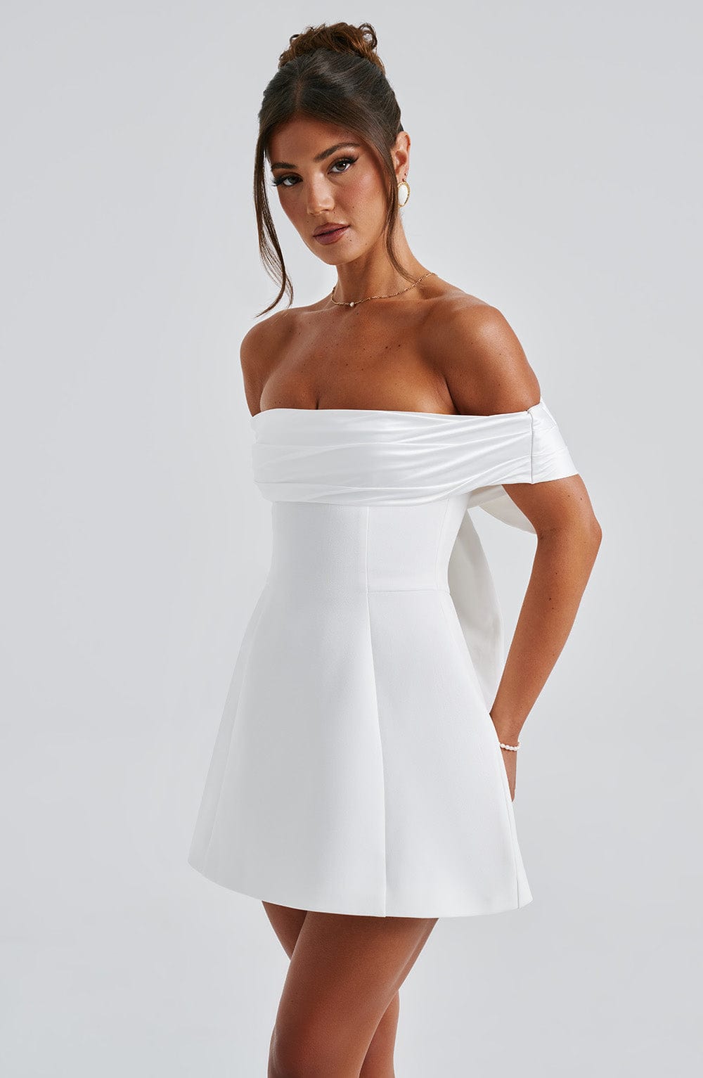 Deltara Mini Dress in Ivory
