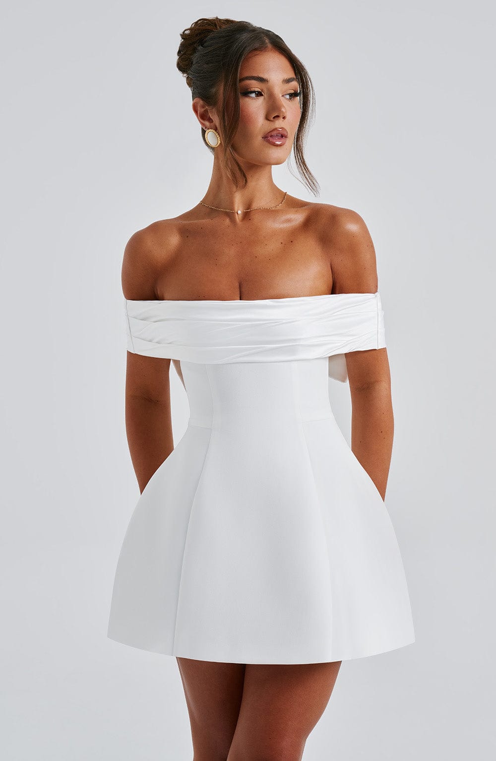 Deltara Mini Dress in Ivory