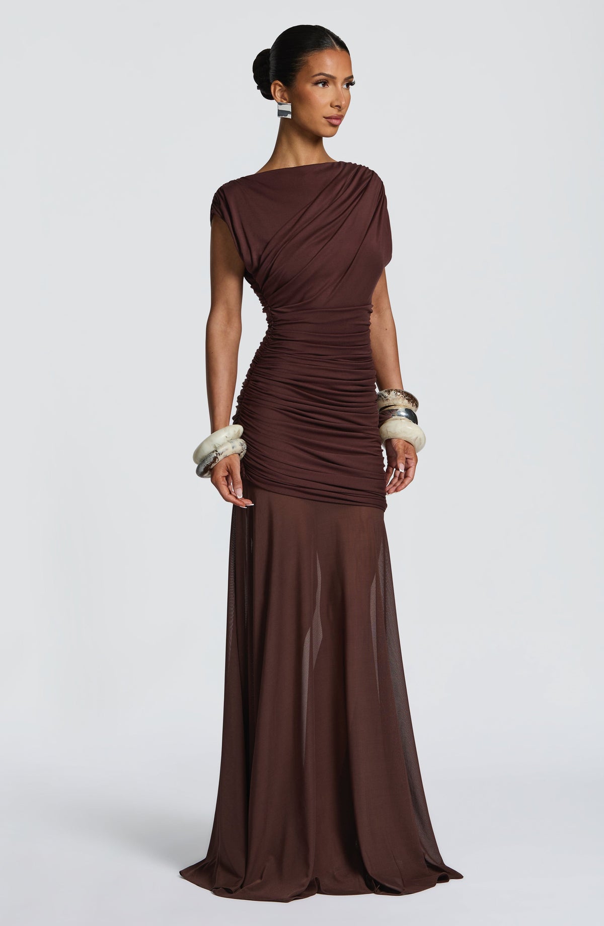 Demelia Maxi Dress in Plum Brown
