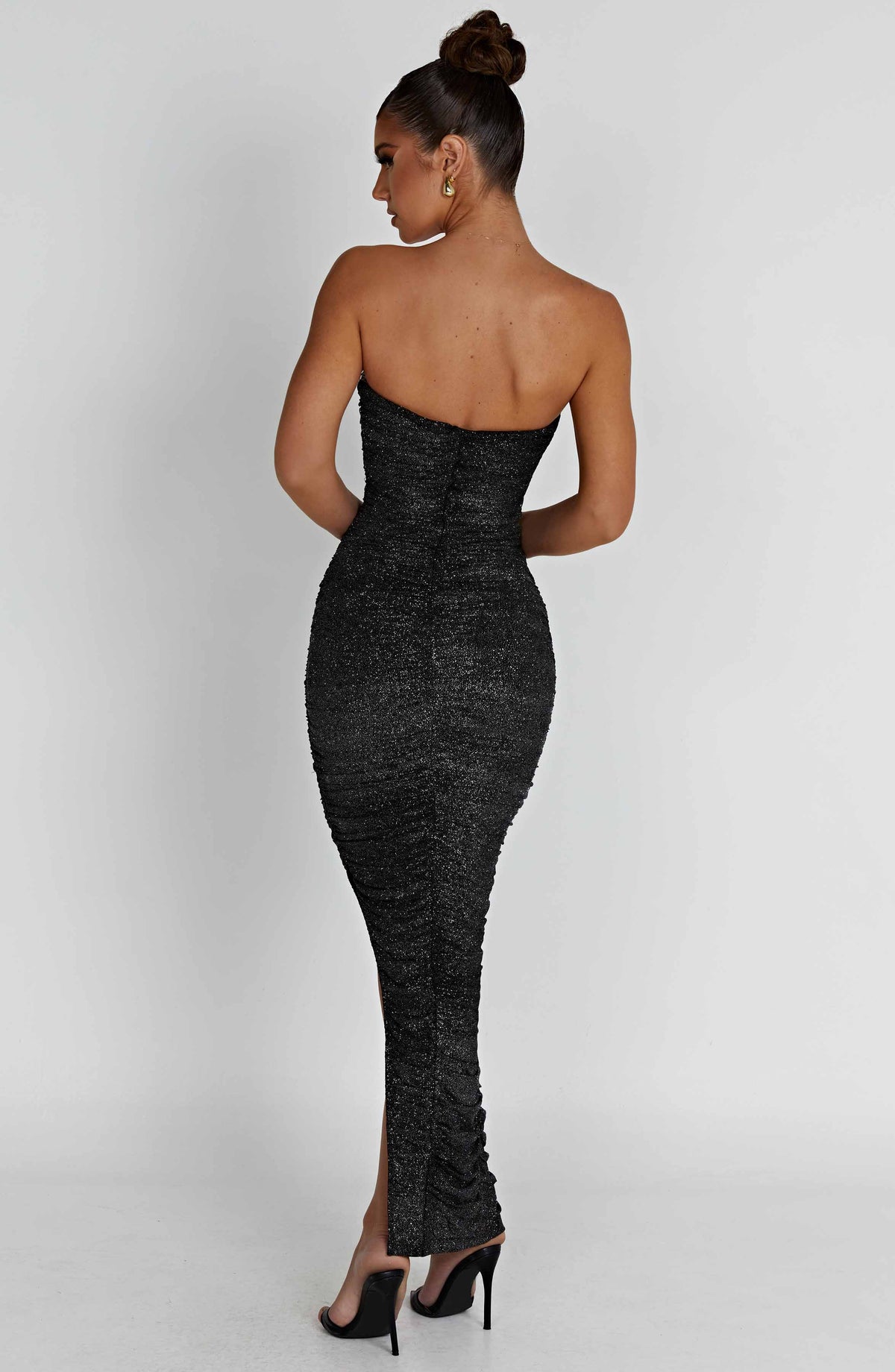 Demira Maxi Dress in Black Sparkle