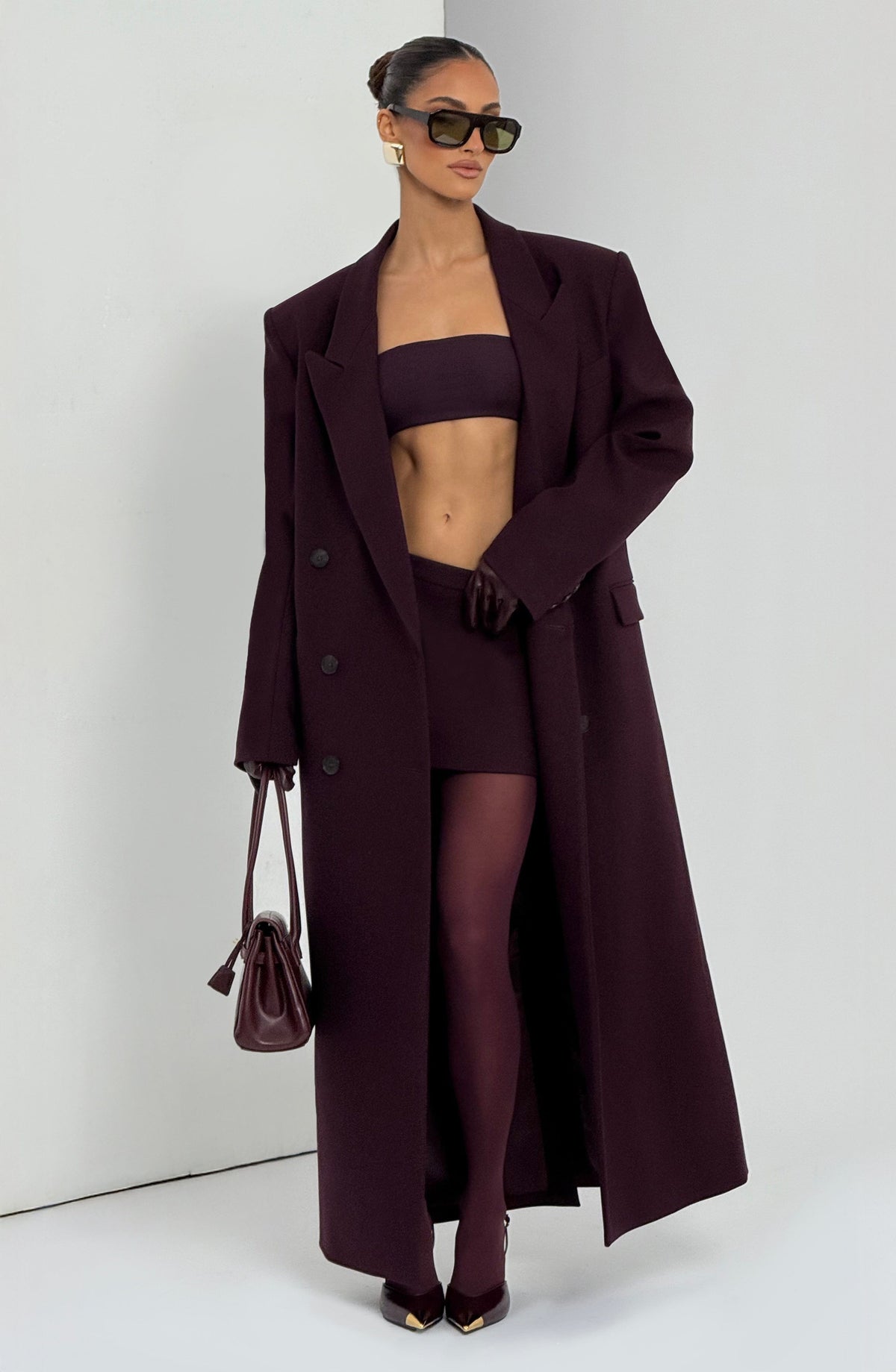 Edana Mini Skirt in Plum