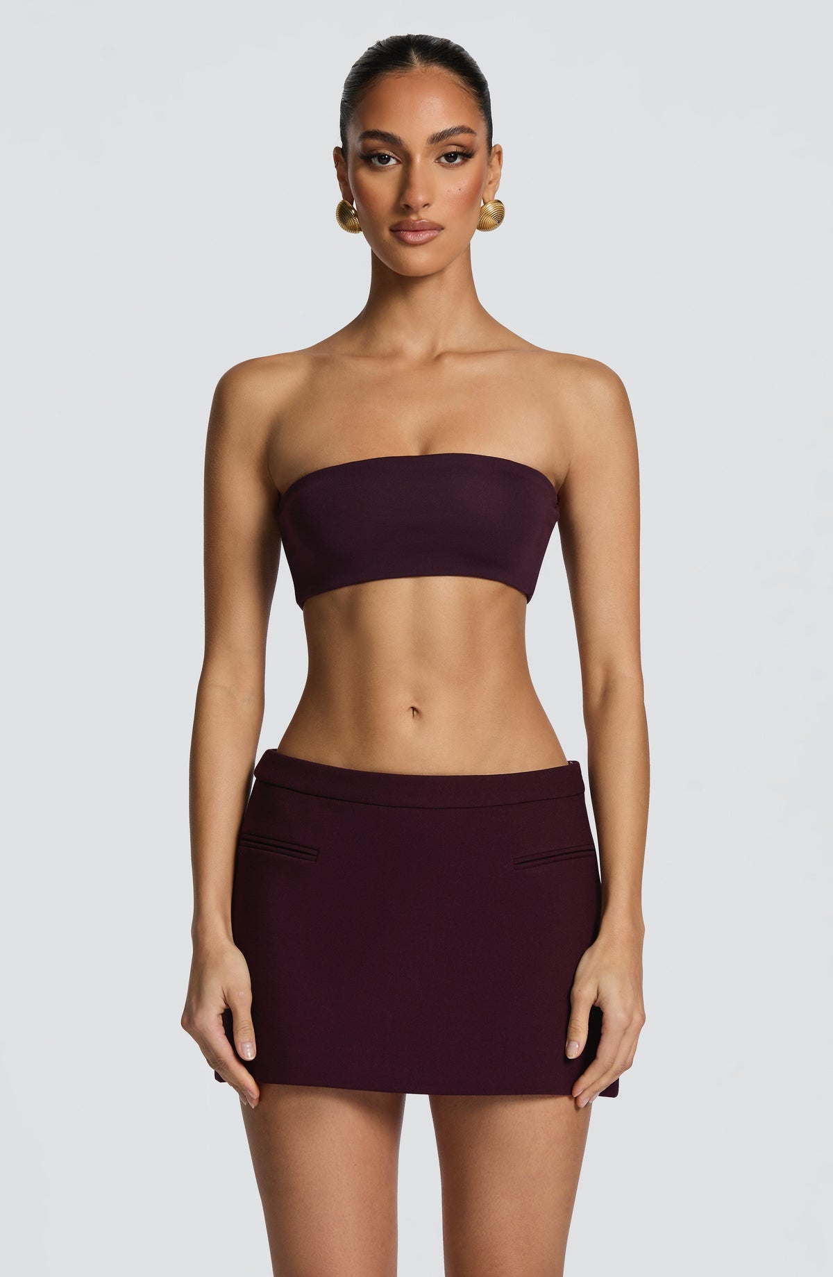 Edana Mini Skirt in Plum