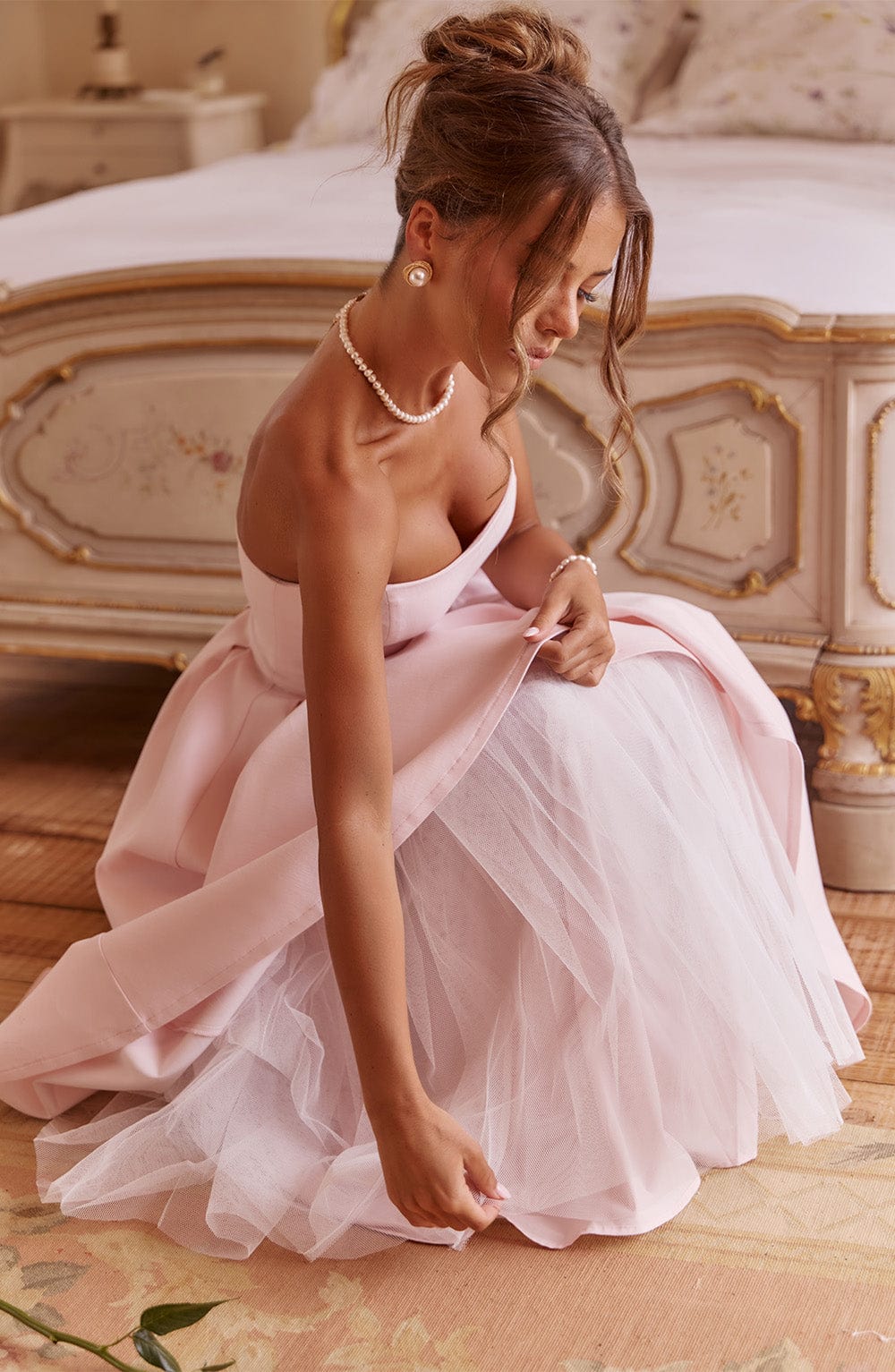 Editha Midi Dress in Blush