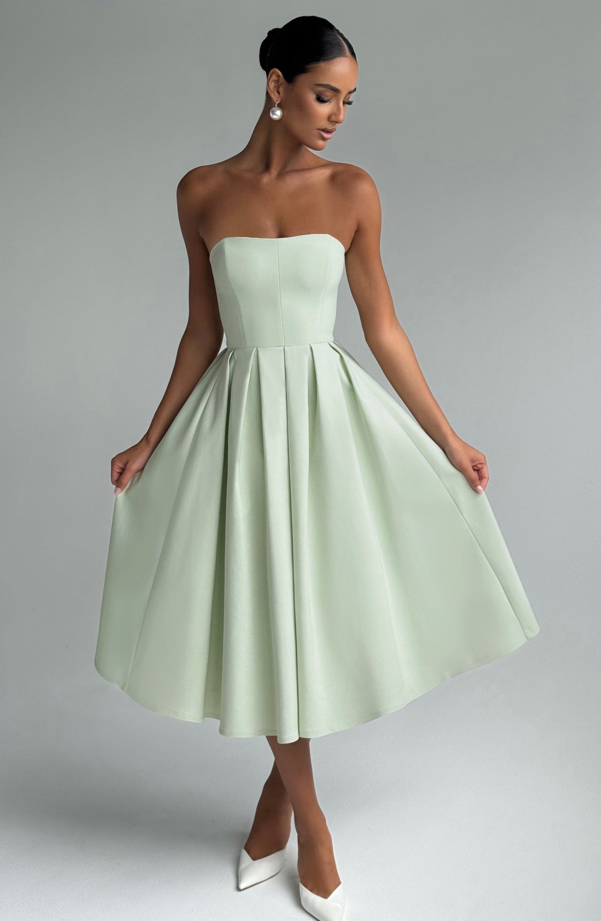Editha Midi Dress in Mint