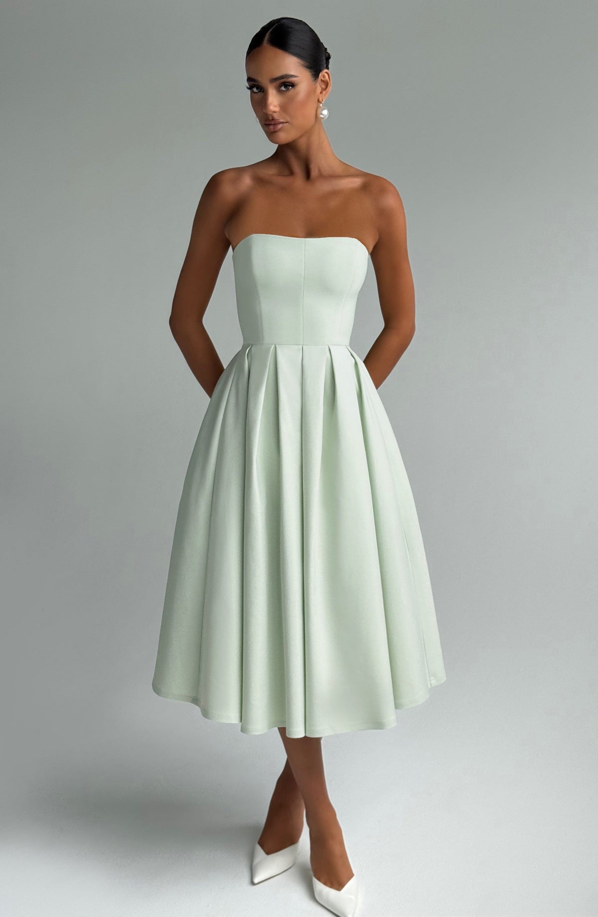 Editha Midi Dress in Mint