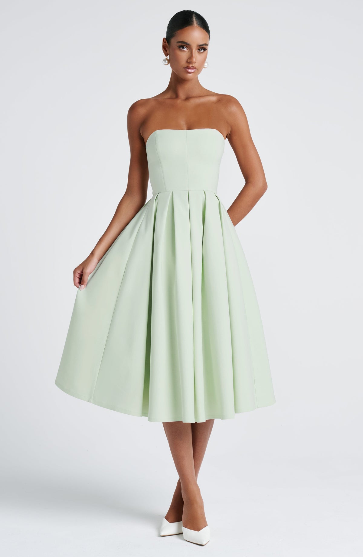 Editha Midi Dress in Mint