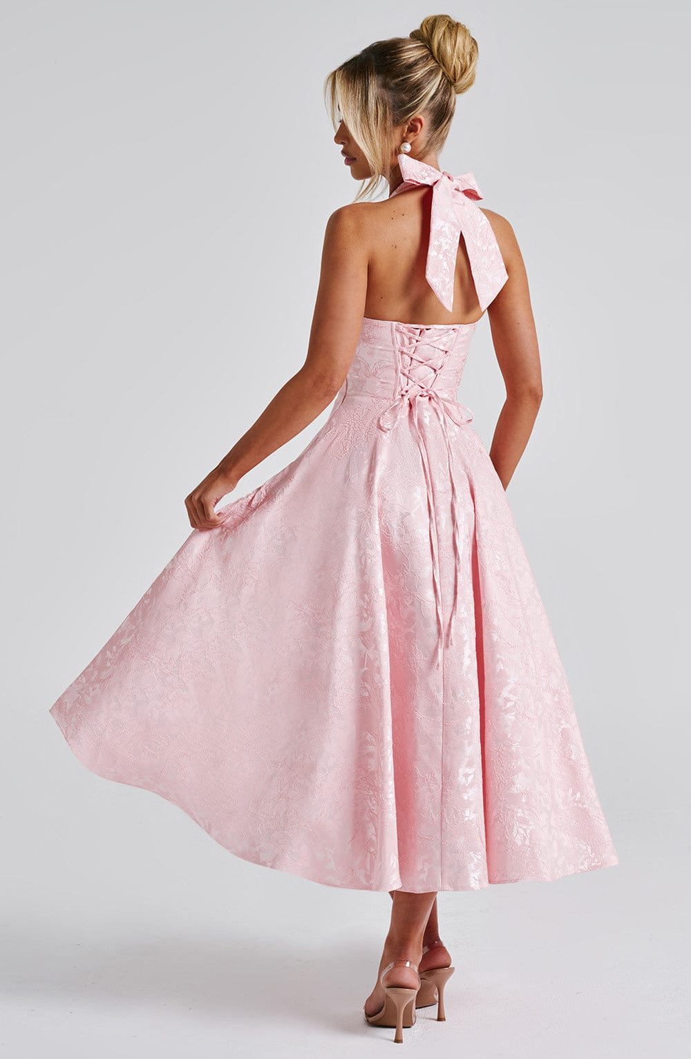 Effina Midi Dress in Blush