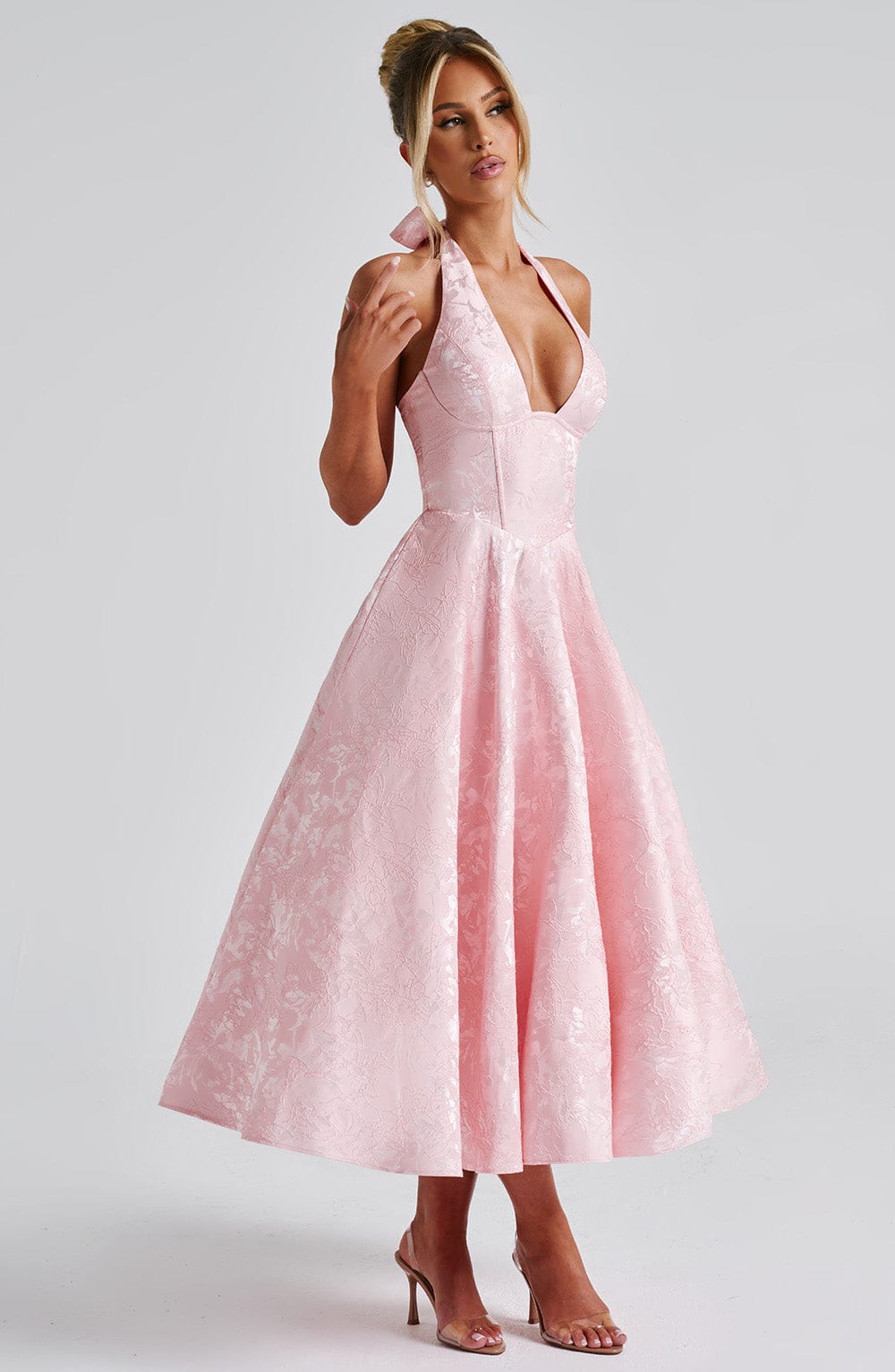 Effina Midi Dress in Blush