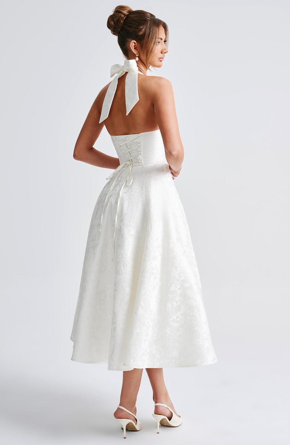 Effina Midi Dress in Ivory