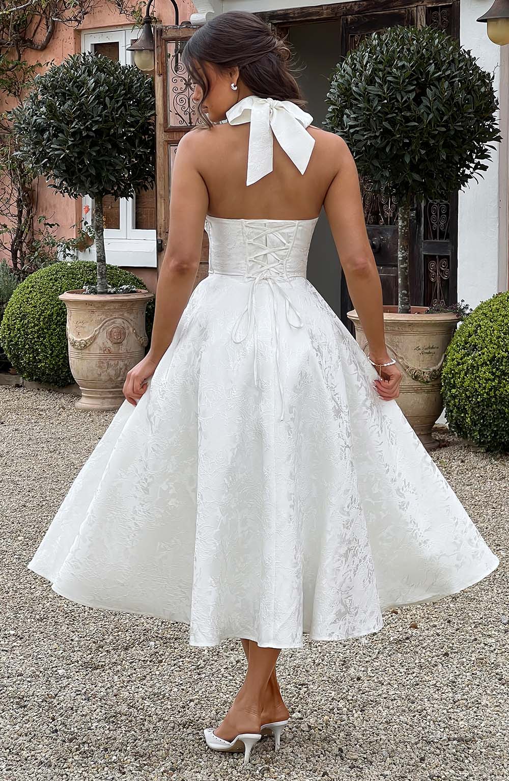 Effina Midi Dress in Ivory