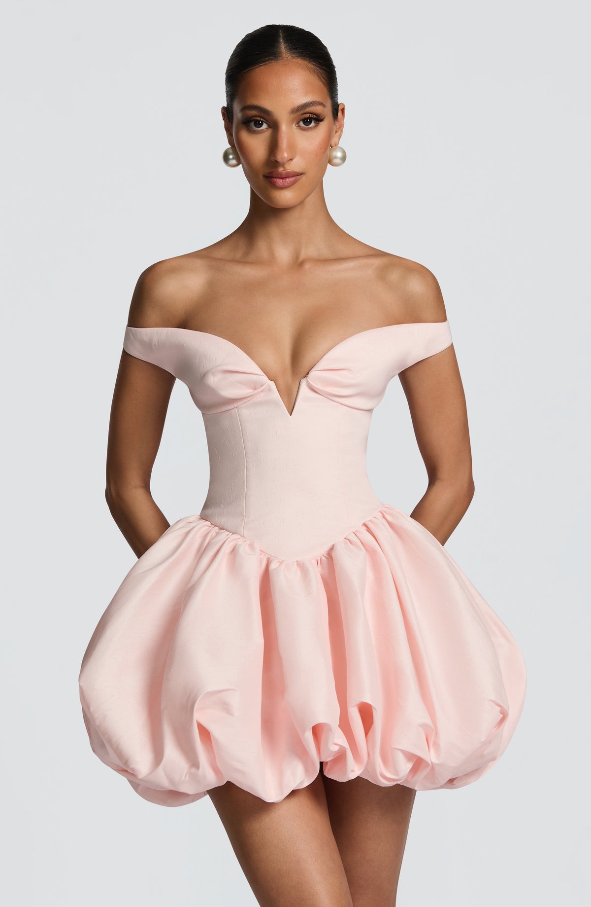 Eilana Mini Dress in Blush
