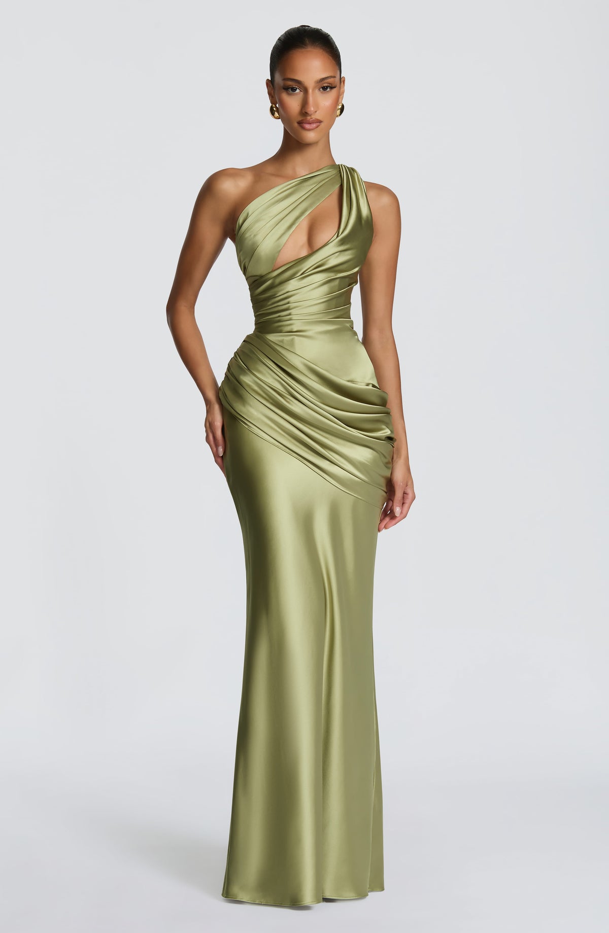 Elmira Maxi Dress in Light Olive