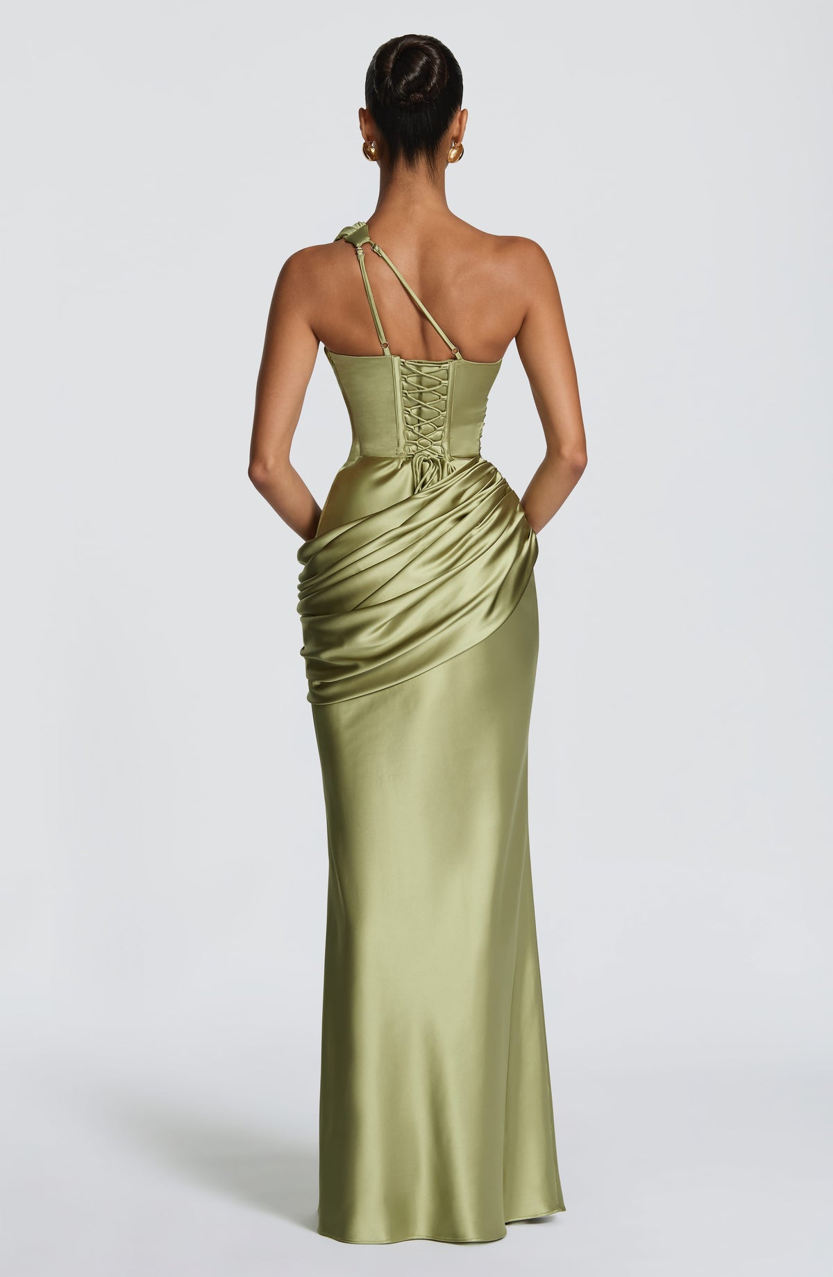 Elmira Maxi Dress in Light Olive