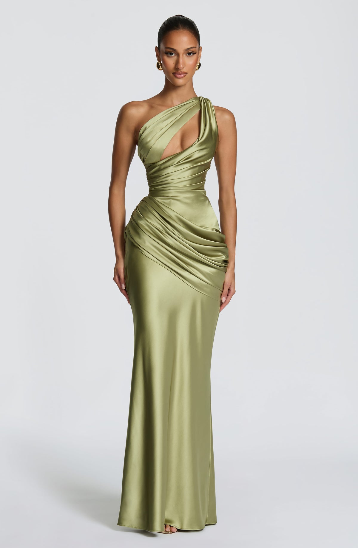 Elmira Maxi Dress in Light Olive