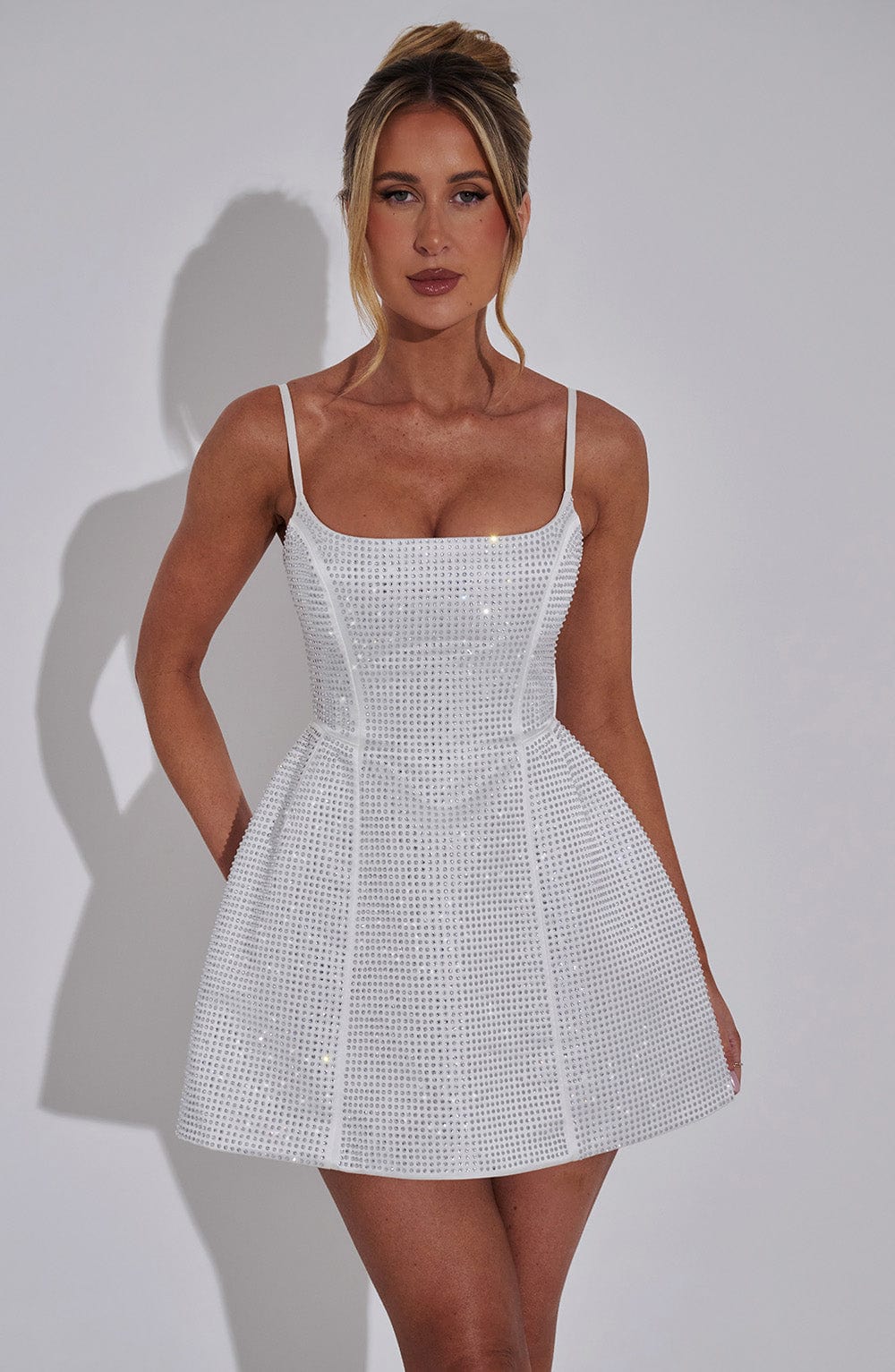 Emmeline Mini Dress in Ivory