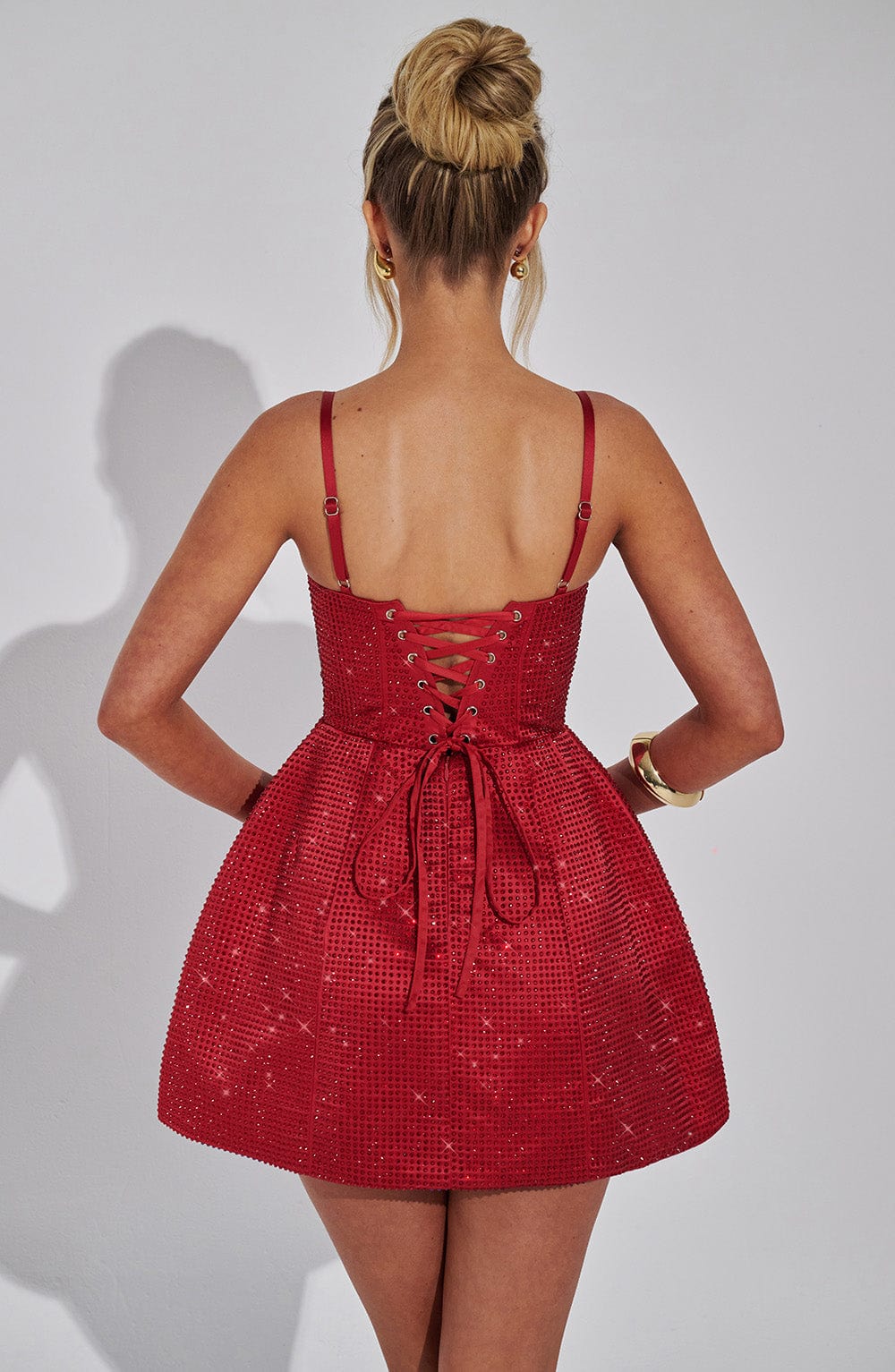 Emmeline Mini Dress in Red