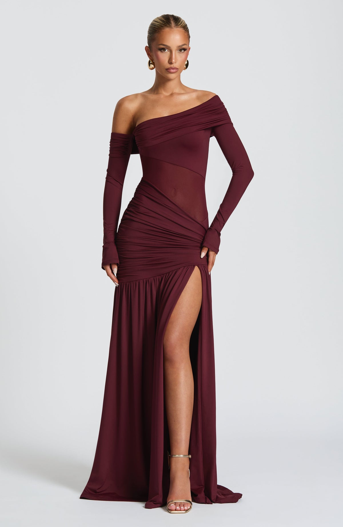 Ettania Maxi Dress in Cherry Lacquer