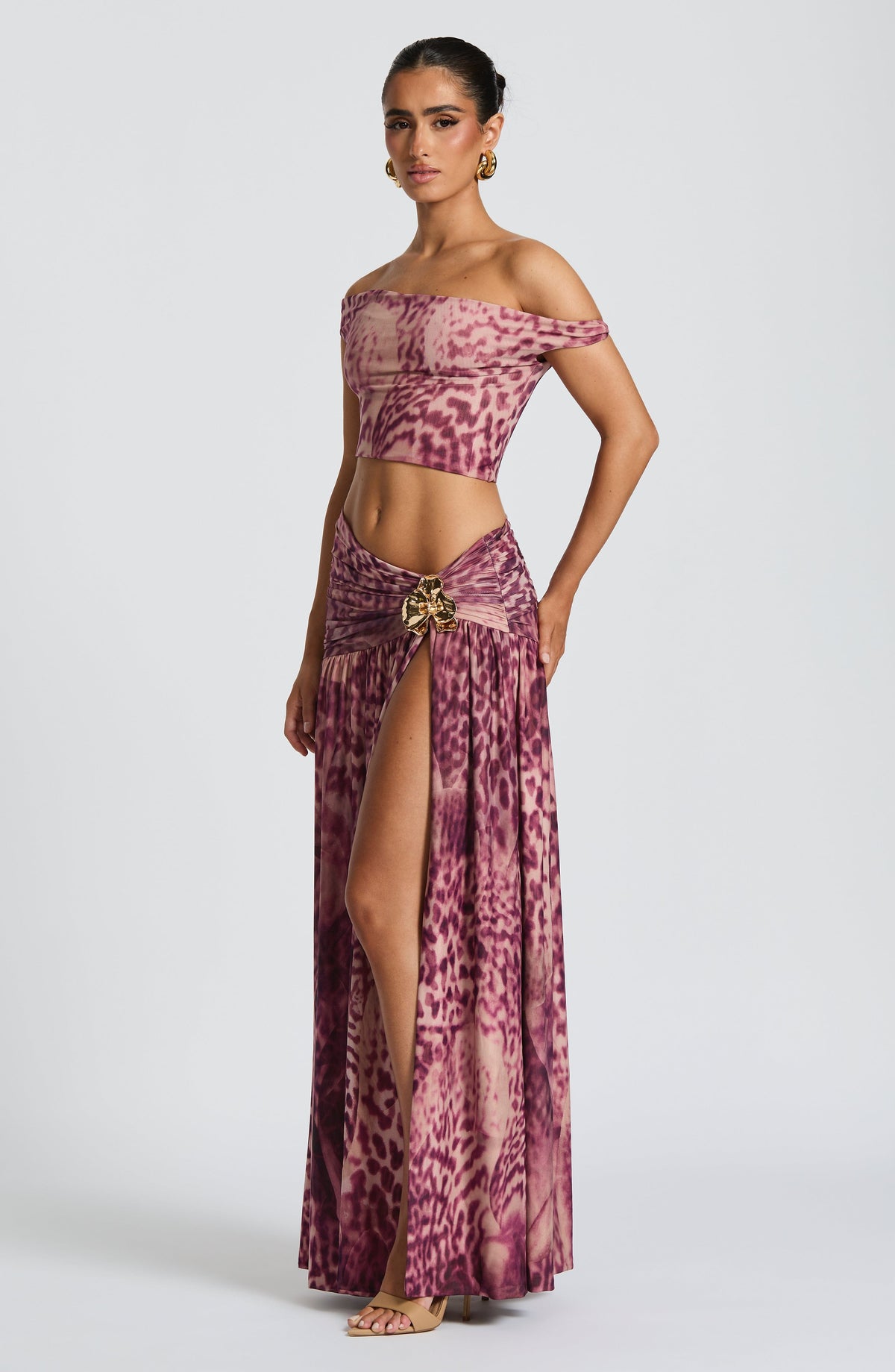 Evana Top in Magenta Orchid Print