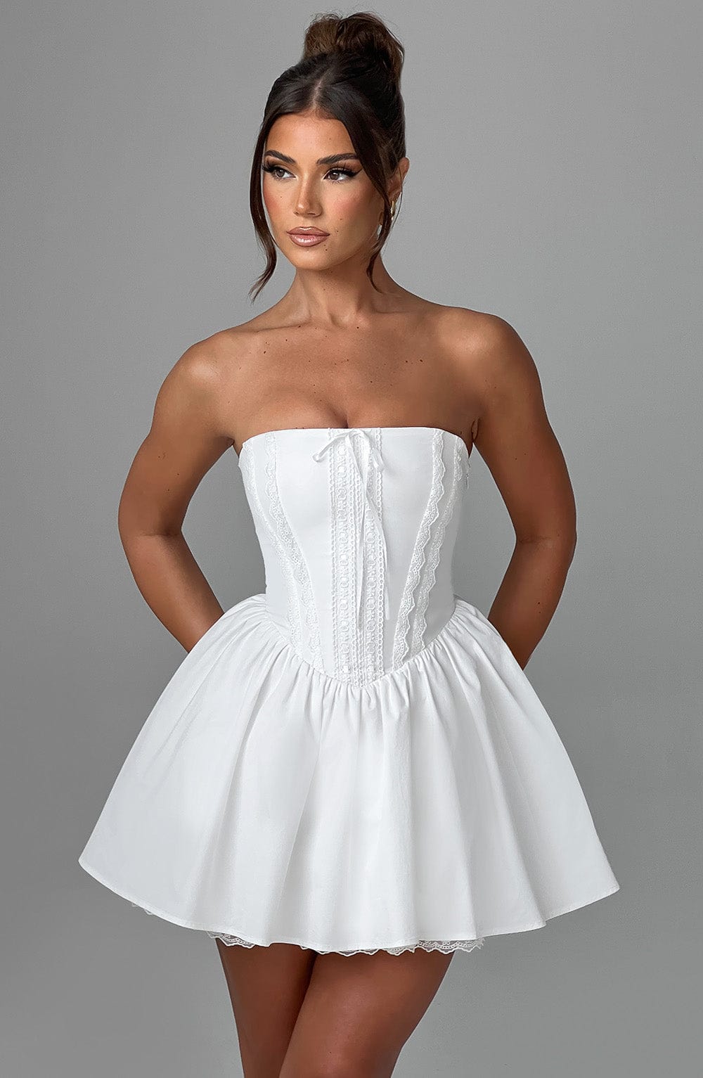 Evienne Mini Dress in Ivory