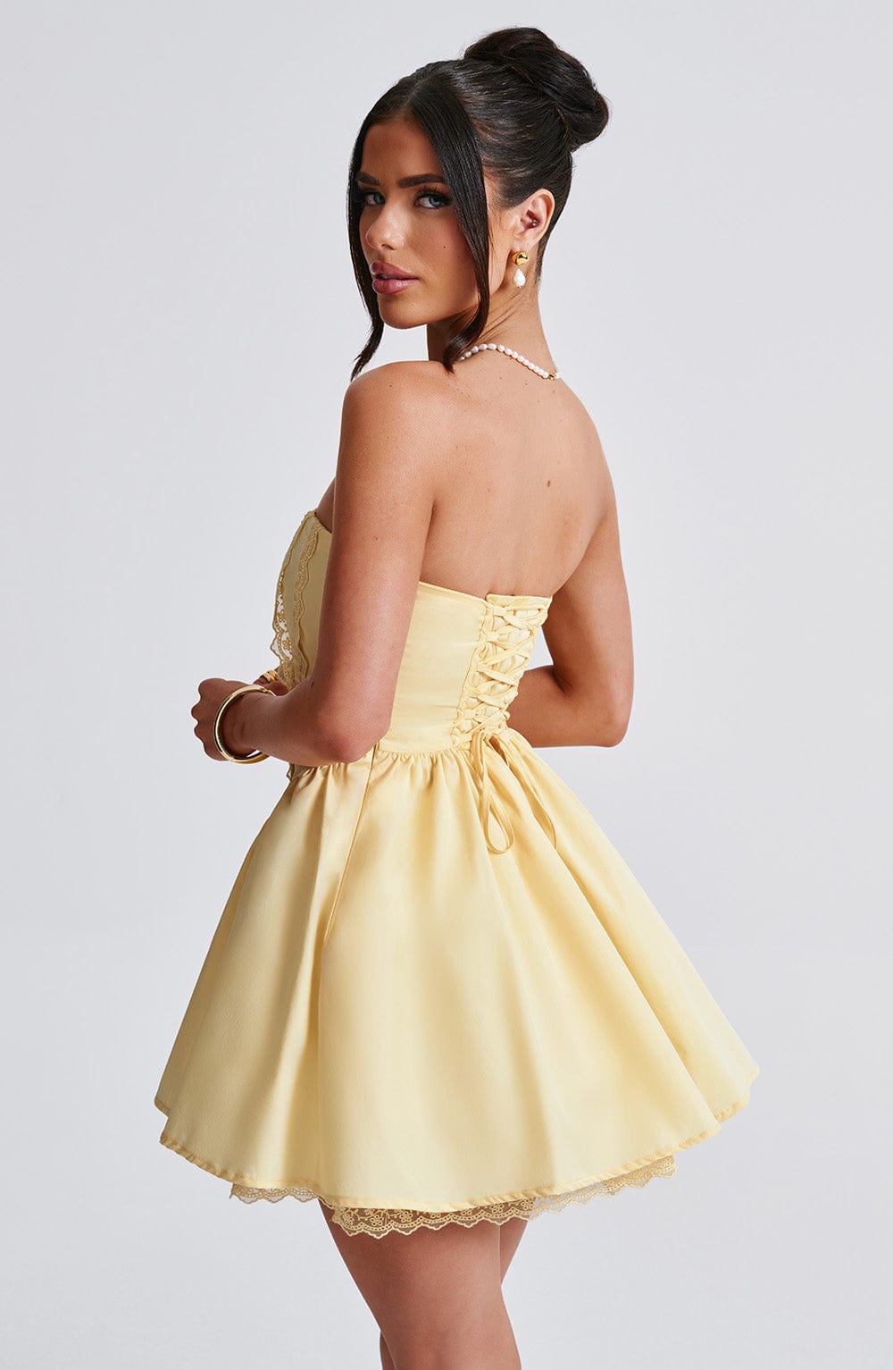 Evienne Mini Dress in Lemon