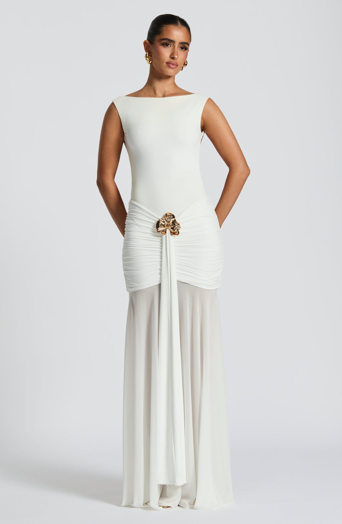 Faelyn Maxi Skirt in White