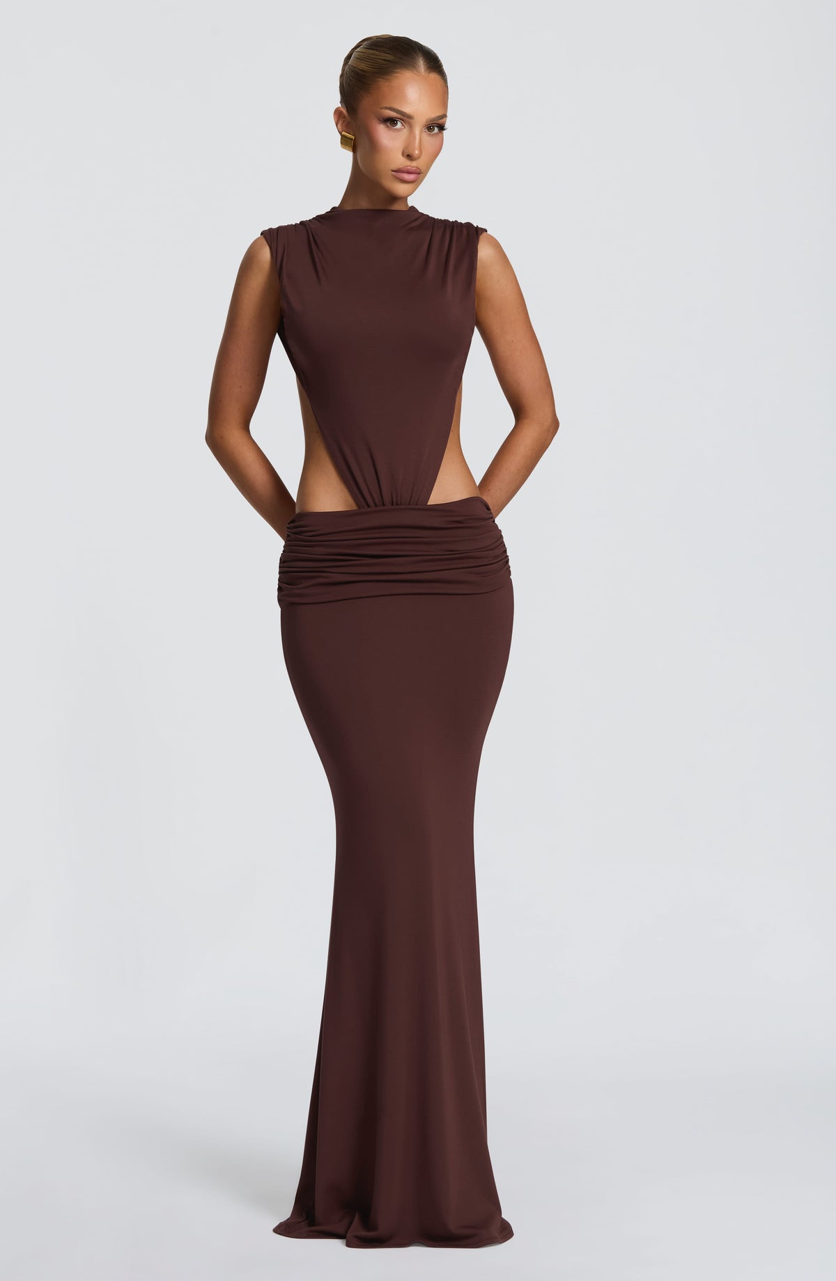 Fenwyn Maxi Dress in Plum Brown