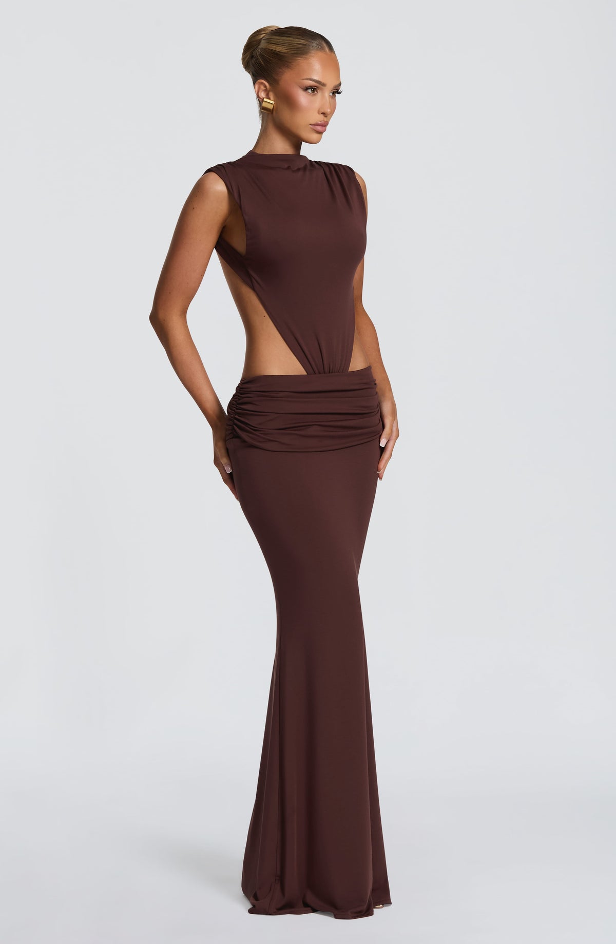 Fenwyn Maxi Dress in Plum Brown
