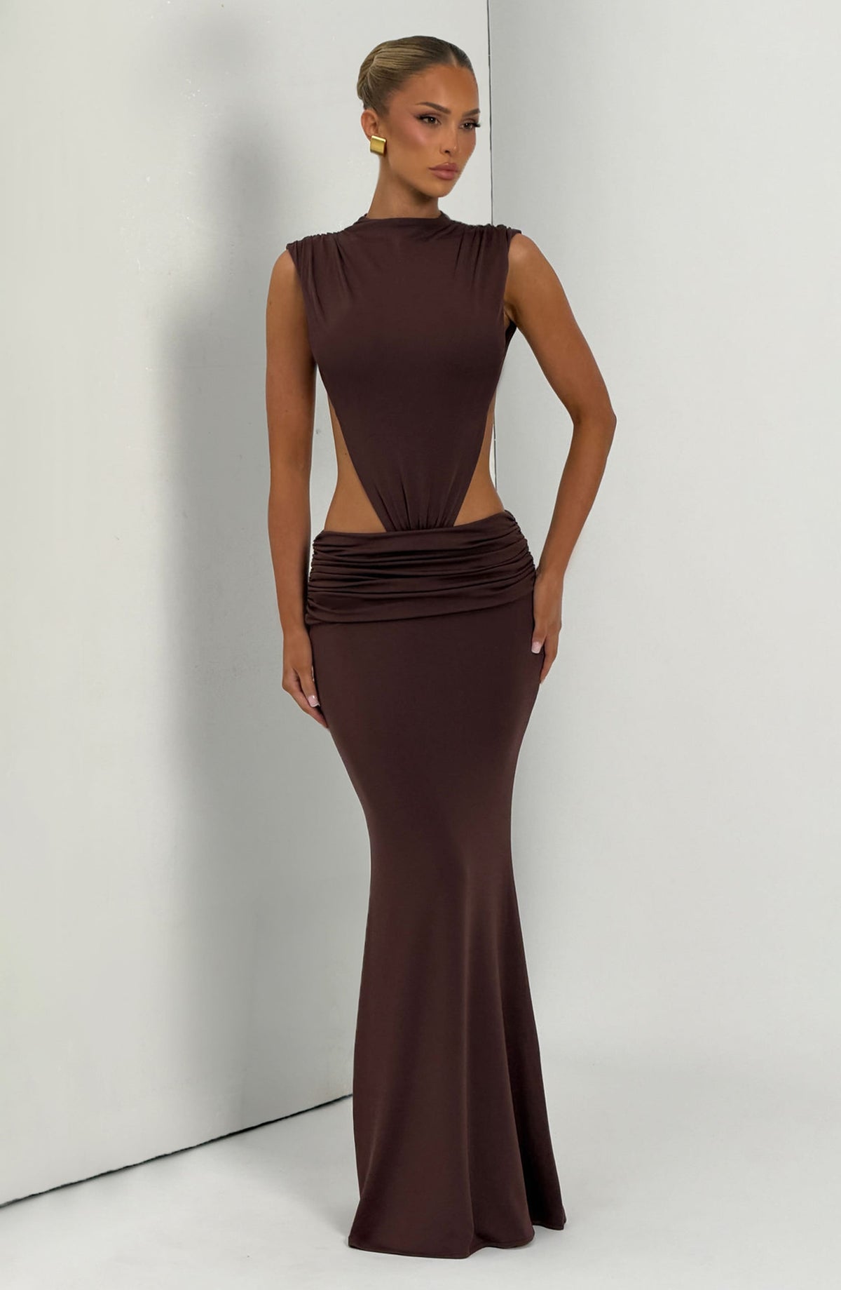 Fenwyn Maxi Dress in Plum Brown