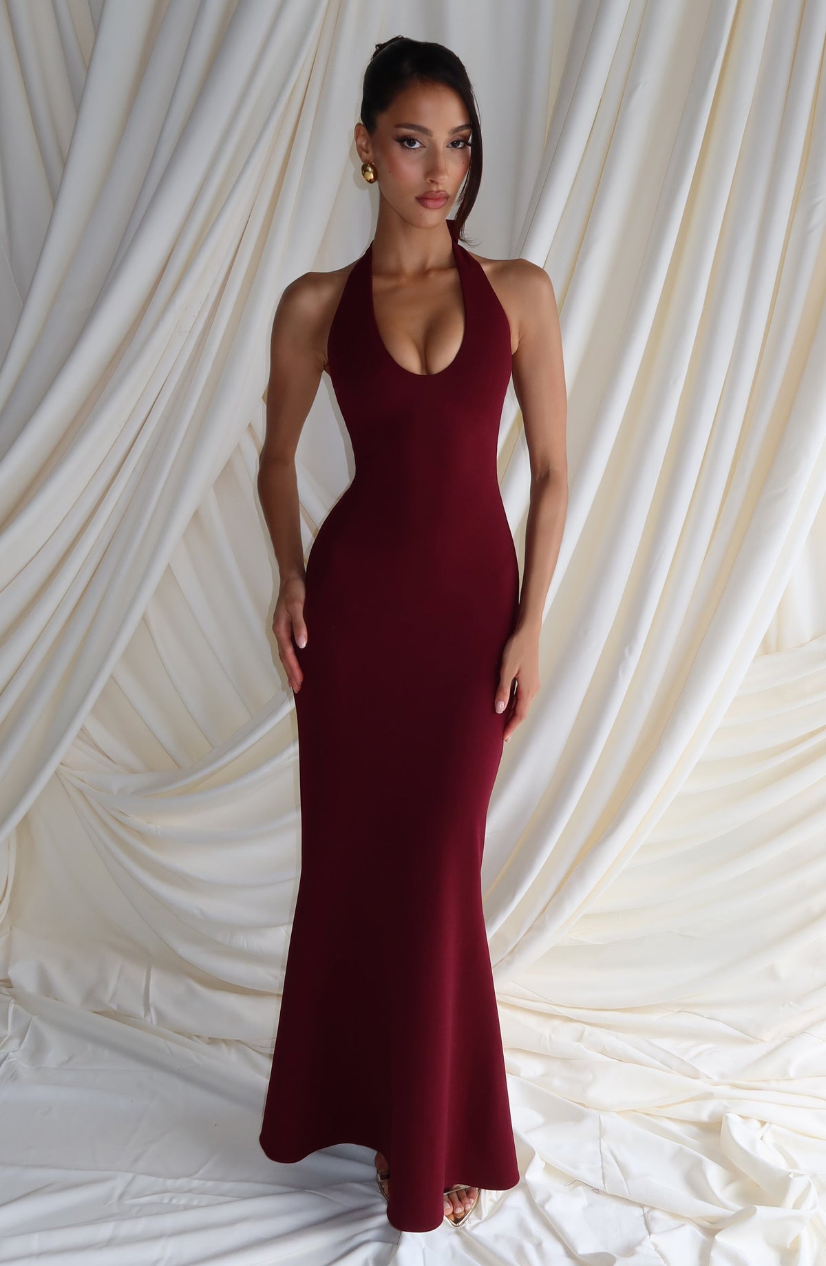 Fernya Maxi Dress in Cherry Lacquer